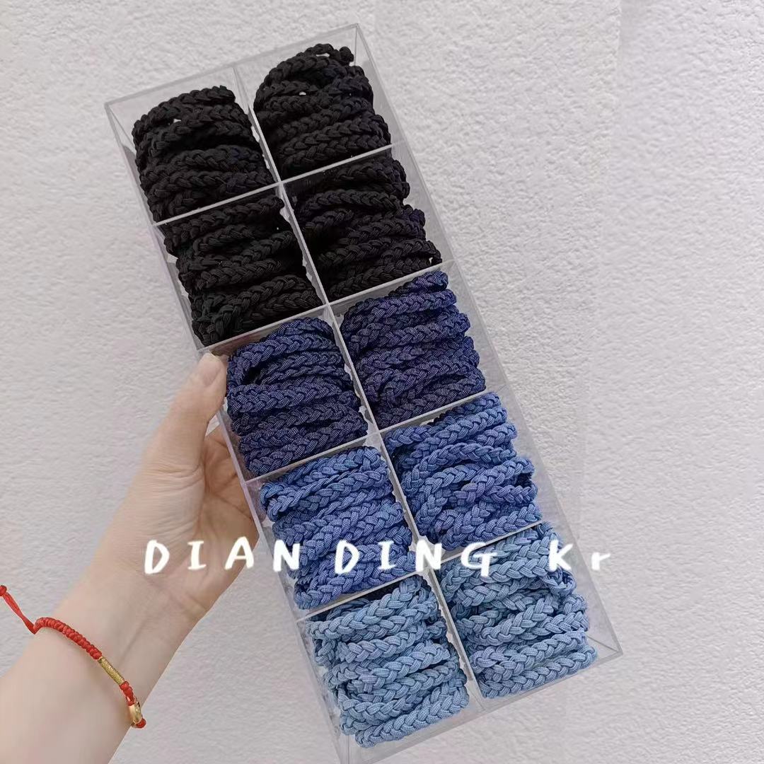 Dingdian No.1 Store Children's candy-colored acrylic box set Basic retro denim hair band and hair accessory A00003 Application Scenario