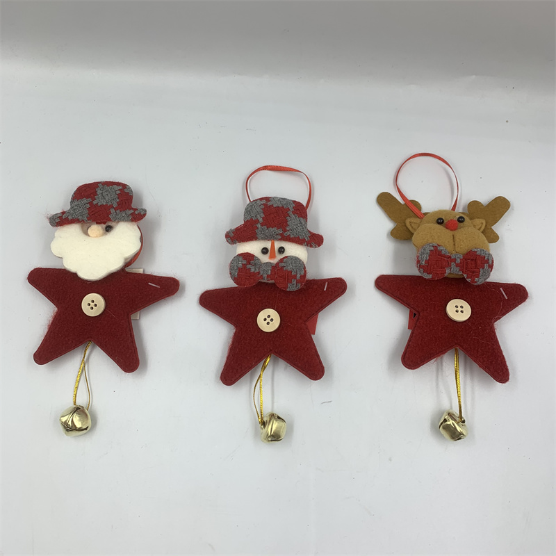 祥洲圣诞节装饰品无纺布挂件圣诞树装饰老人麋鹿铃铛圣诞挂件