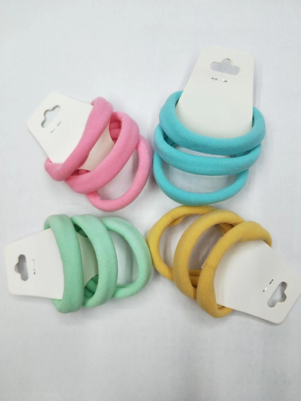Versión coreana de alta elasticidad color claro atado no cabello doble banda de cuero vida diaria chica cola de caballo trenzas pequeñas pelo cordal tiara de pelo banda de cuero Application Scenario