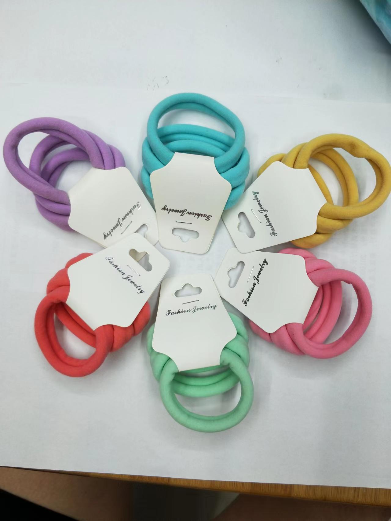 Versión coreana de alta elasticidad color claro atado no cabello doble banda de cuero vida diaria chica cola de caballo trenzas pequeñas pelo cordal tiara de pelo banda de cuero Item Picture