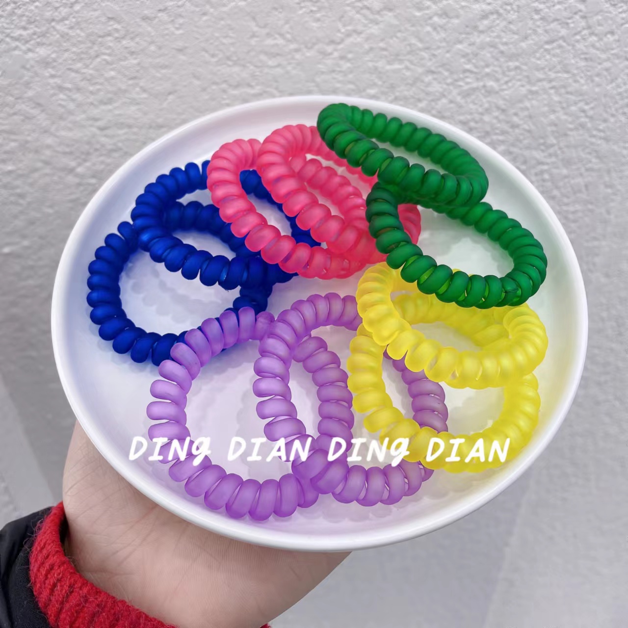 Dingdian No.1 Store's basic high-elasticity candy Korean-style phone cord tie hair band B20194 Specification image