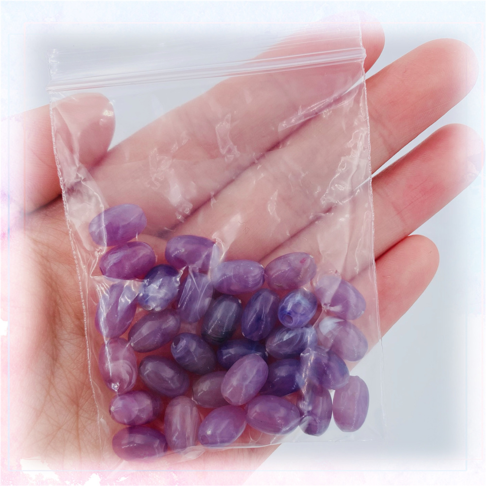 7X10MM acrylic egg-shaped beads, two-color and multi-color cloud mist scattered beads, DIY handmade jewelry accessories beads, live streaming cross-border platform beads Specification image