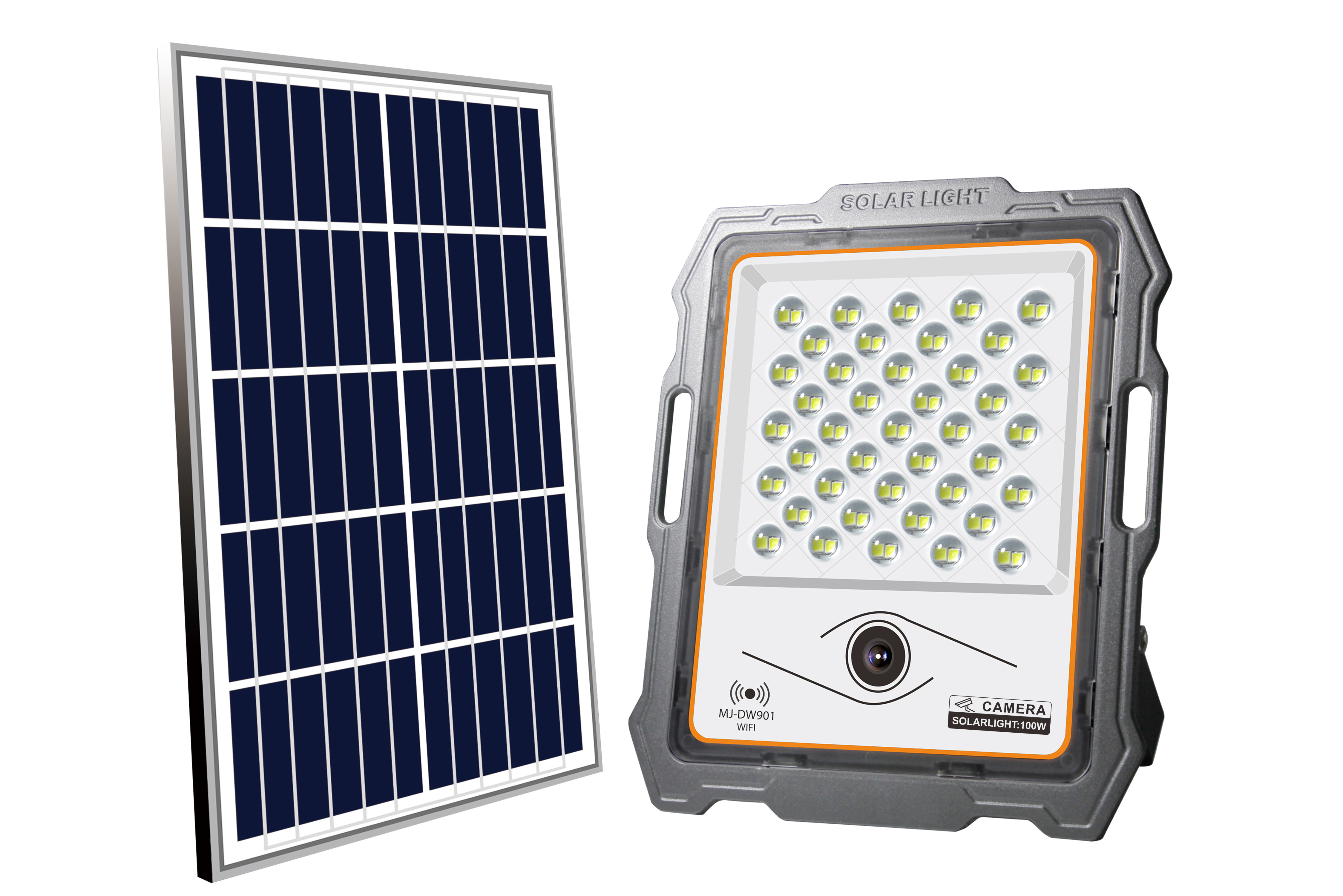 Portable solar-powered outdoor camping handheld courtyard surveillance camera solar floodlight