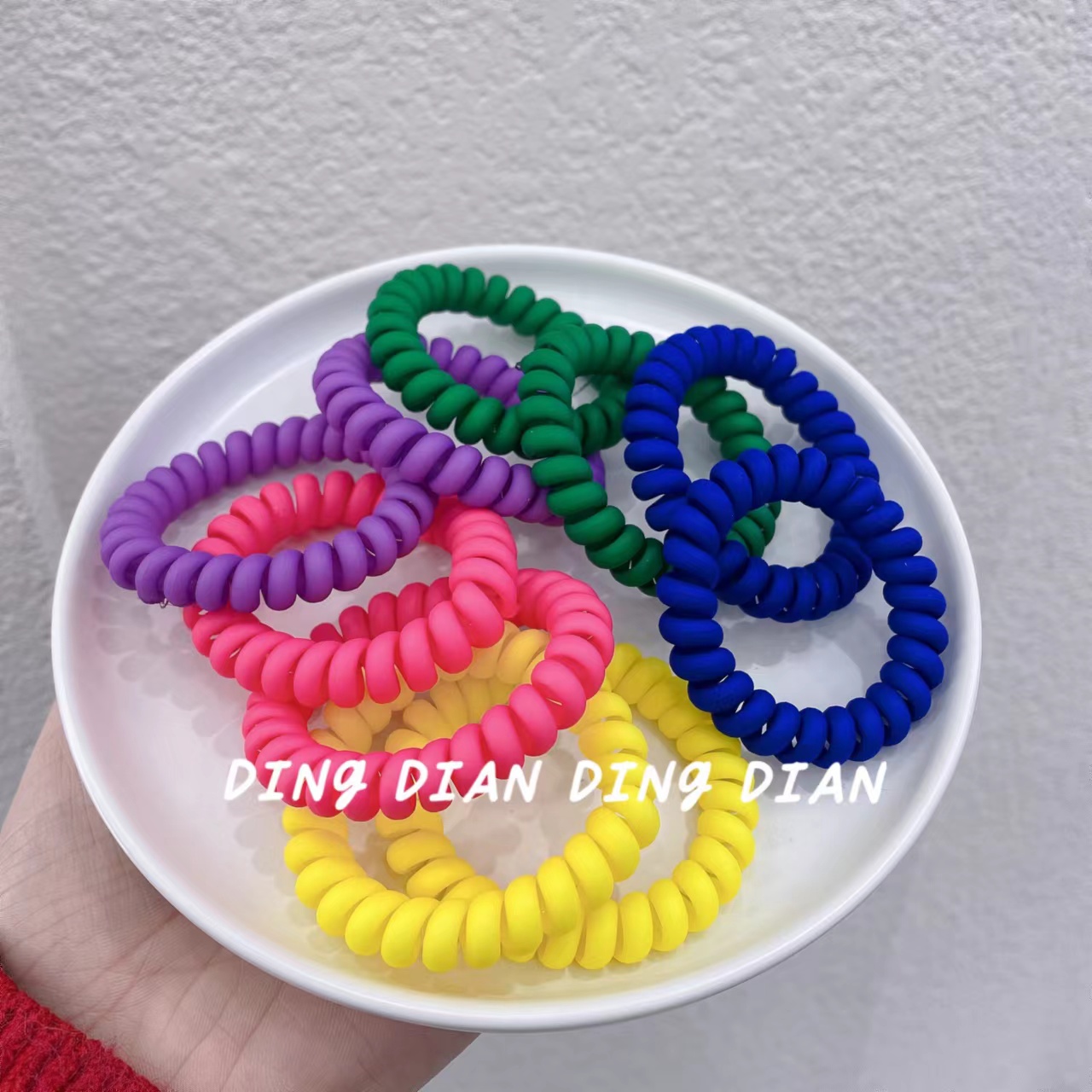 Dingdian No.1 Store's basic high-elasticity candy Korean-style phone cord tie hair band B20194 Item Picture