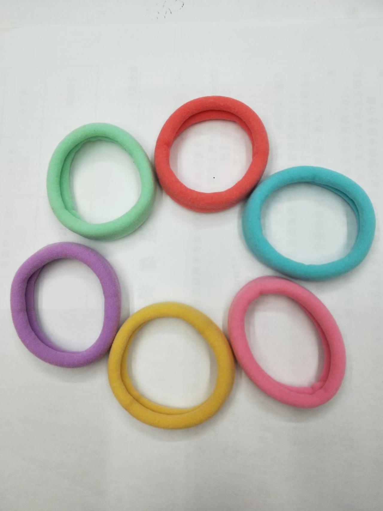 Versión coreana de alta elasticidad color claro atado no cabello doble banda de cuero vida diaria chica cola de caballo trenzas pequeñas pelo cordal tiara de pelo banda de cuero Specification image