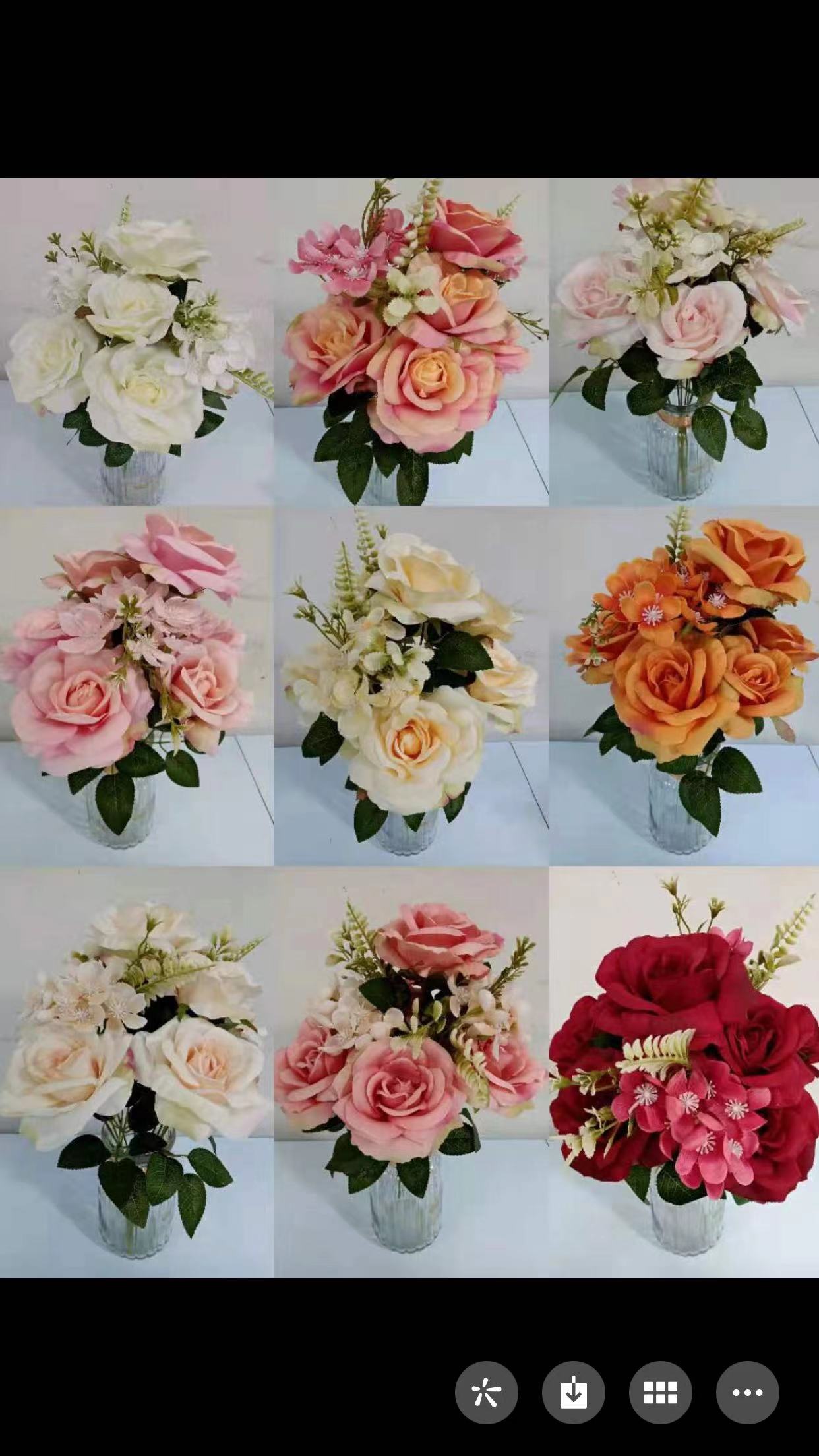 Mingjun Flower Shop 104016B Artificial Flower Bouquet, Artificial Plants, Artificial Green Plants, Flower Arrangement Decoration, Silk Flowers, Plastic Flowers 48