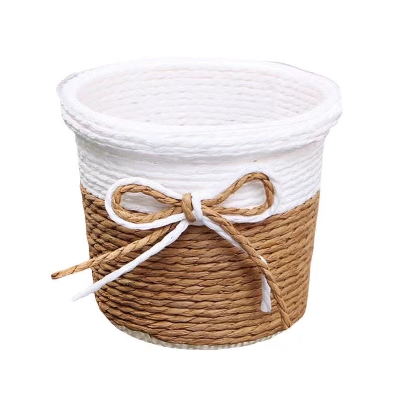 编织花篮/家居装饰/插花器白底实物图