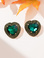 心形耳钉/绿色宝石产品图