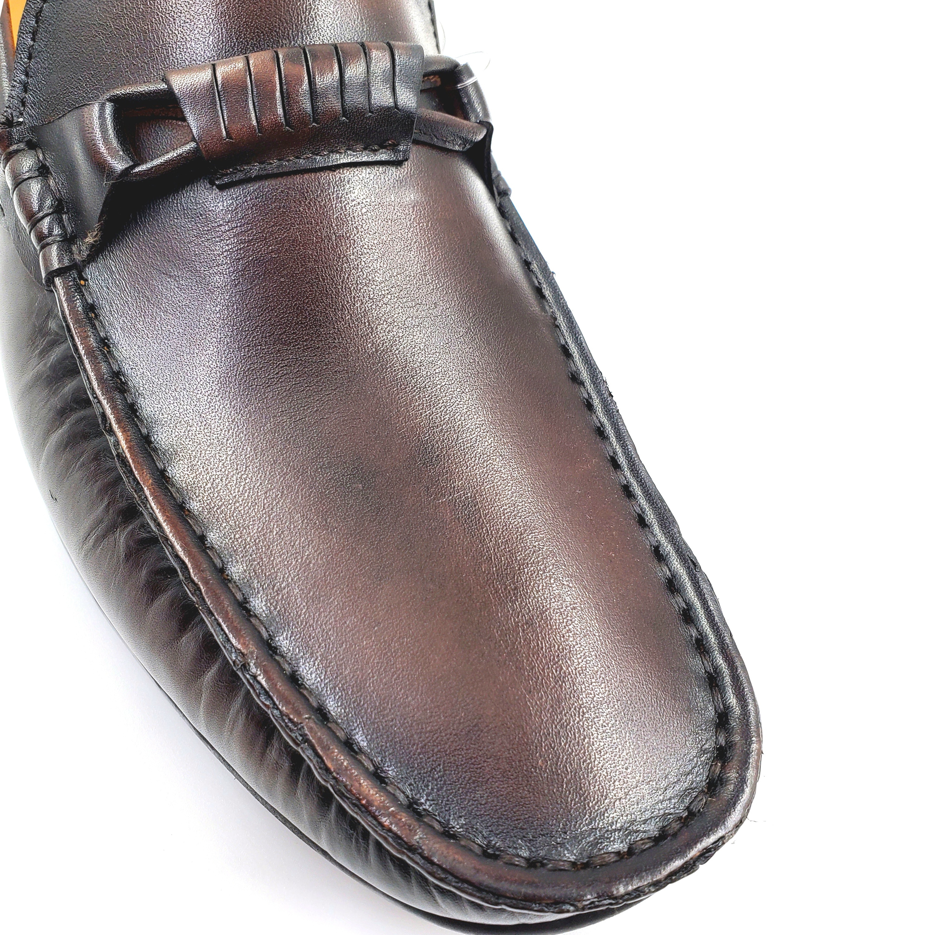Business casual leather shoes, men's soft-soled single shoes, cowhide men's bean shoes, plus-size men's shoes, cross-border Specification image
