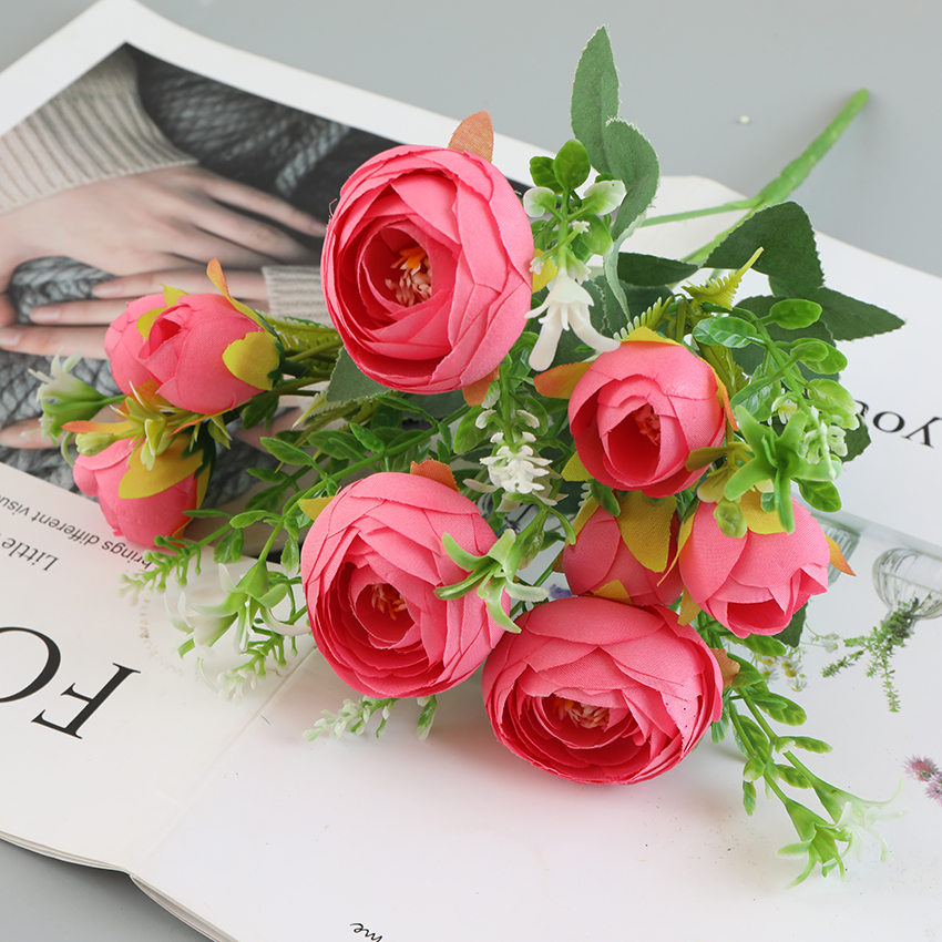 Five small peony decorative flowers for the hotel wedding garden details Picture