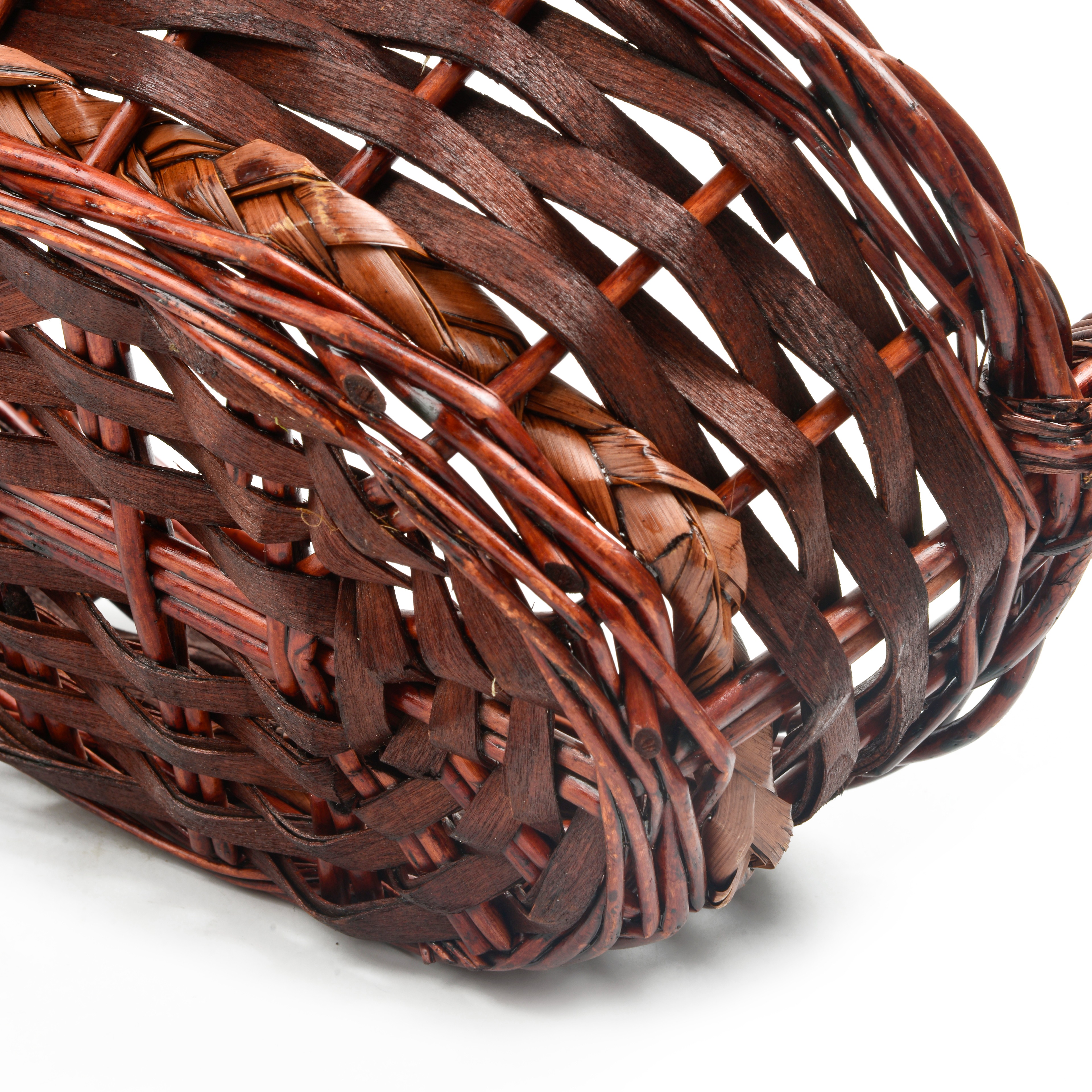 Willow and rattan woven gift fruit basket, supermarket gift, willow woven basket, gift basket, hand-held three-piece set, storage basket Item Picture