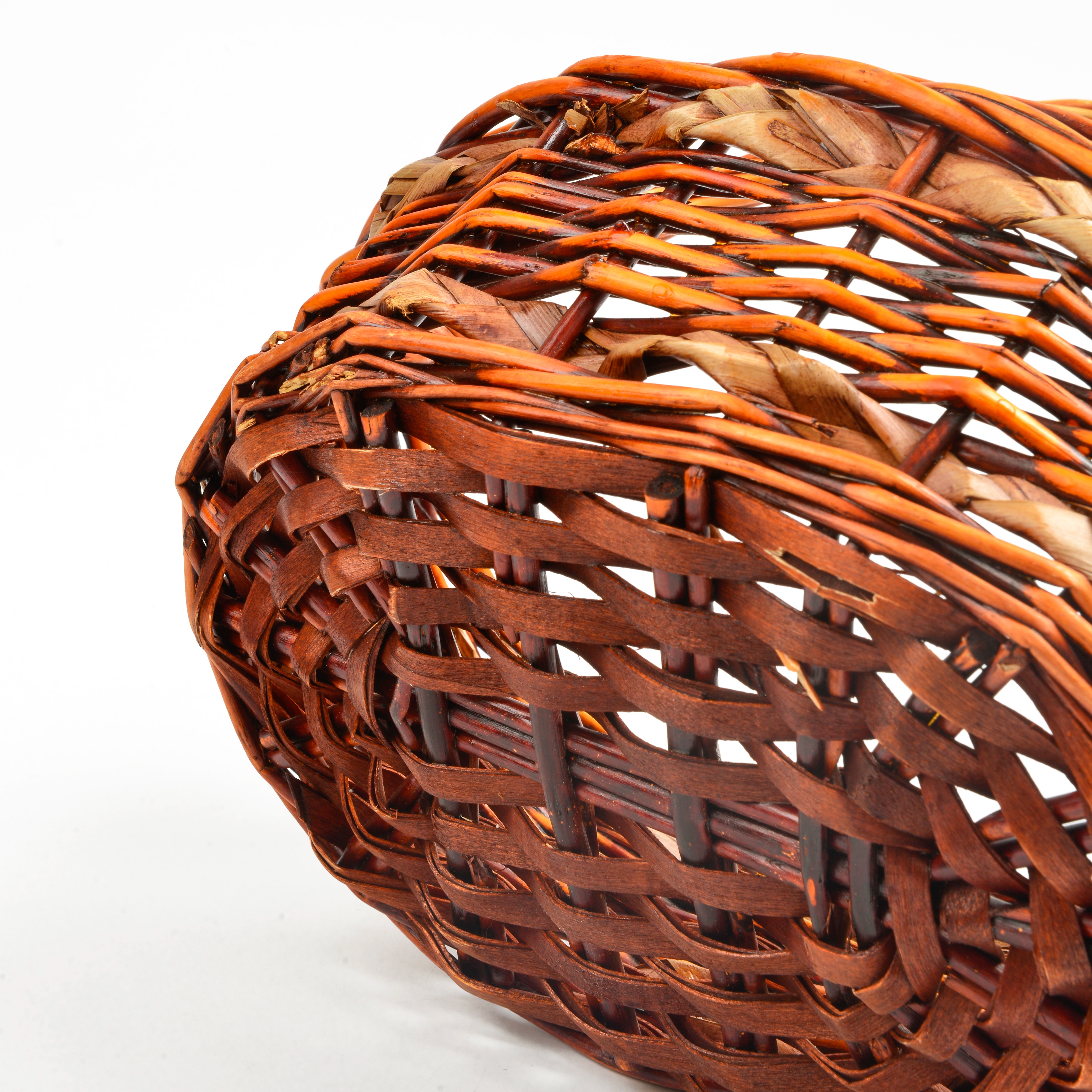 Three-piece set of willow and rattan woven fruit basket, supermarket gift, willow woven basket, gift basket, hand-held basket, three-piece set, storage basket Item Picture