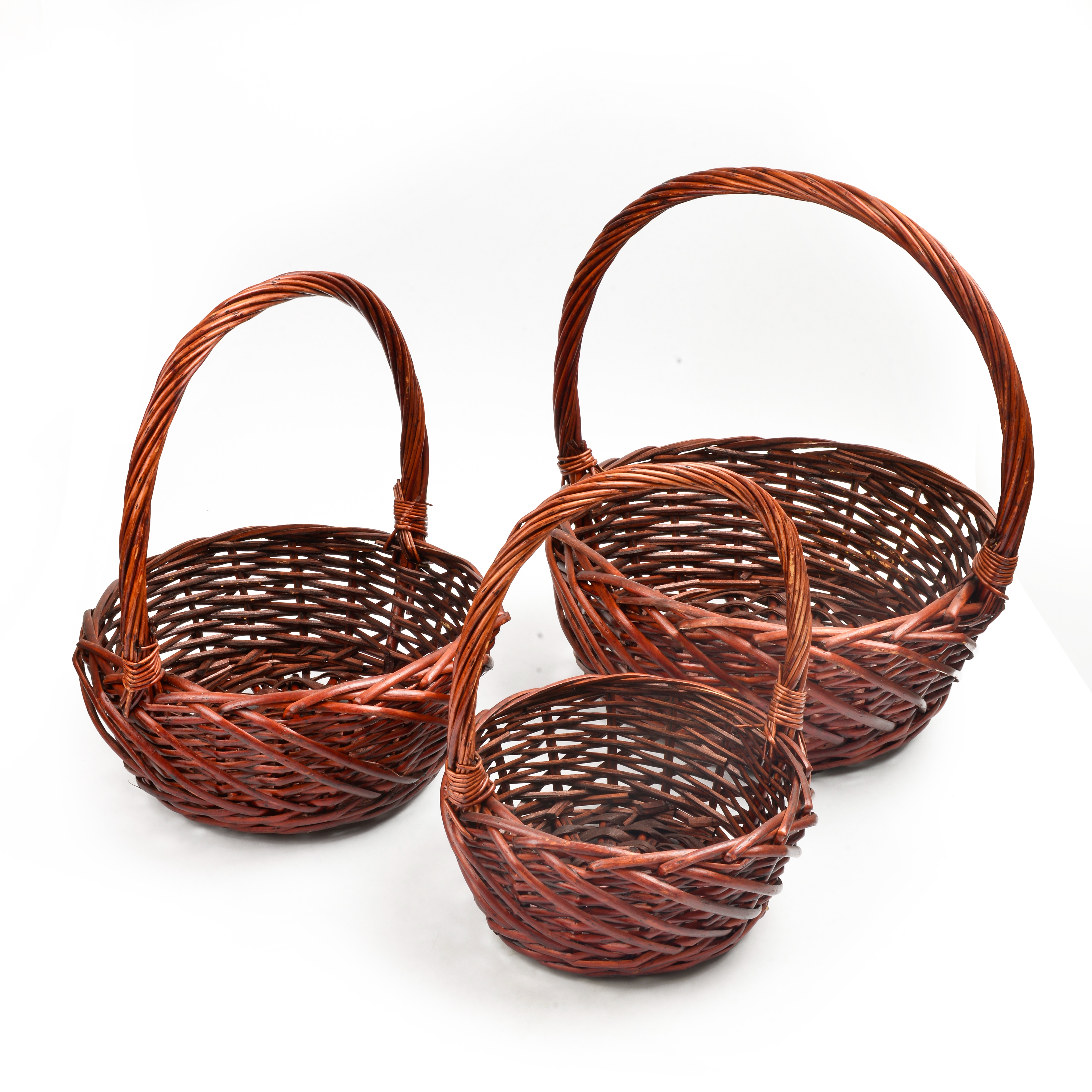 Willow and rattan woven gift fruit basket, supermarket gift, willow woven basket, gift basket, hand-held basket, three-piece set, storage basket