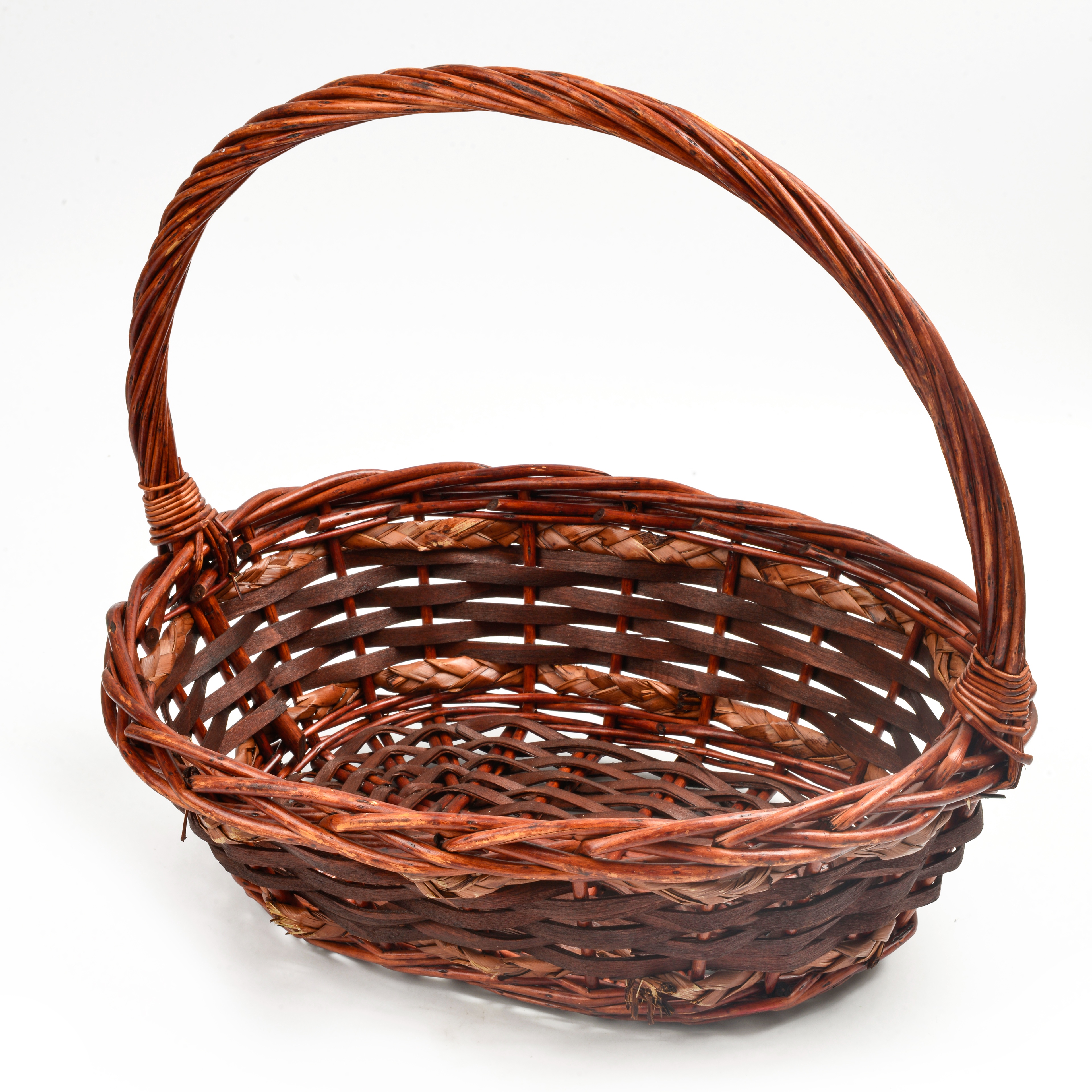 Willow and rattan woven gift fruit basket, supermarket gift, willow woven basket, gift basket, hand-held three-piece set, storage basket details Picture