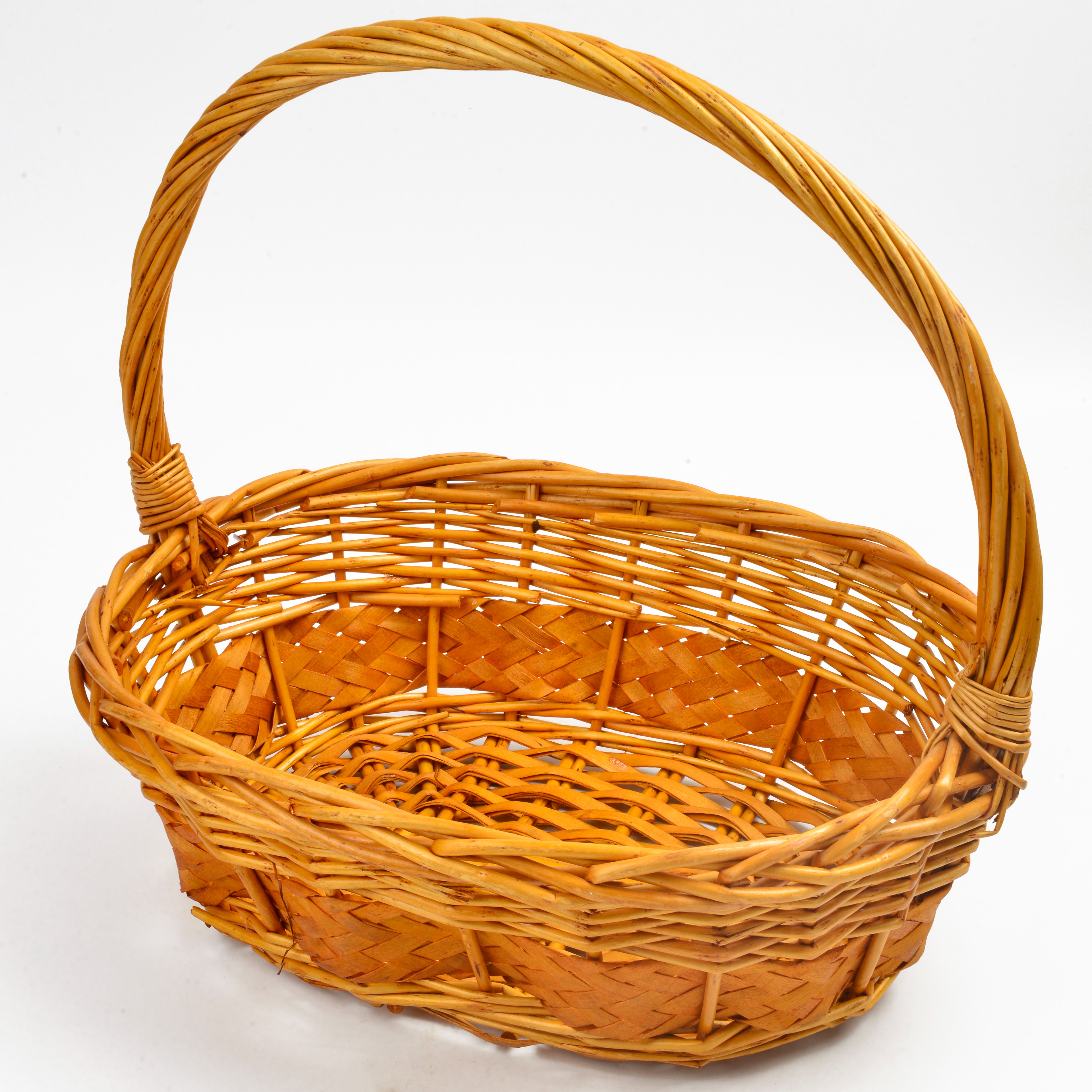 Handmade three-piece flower basket, woven flower basket, fruit basket, storage basket, fruit plate, picnic basket, paper rope three-piece flower basket details Picture