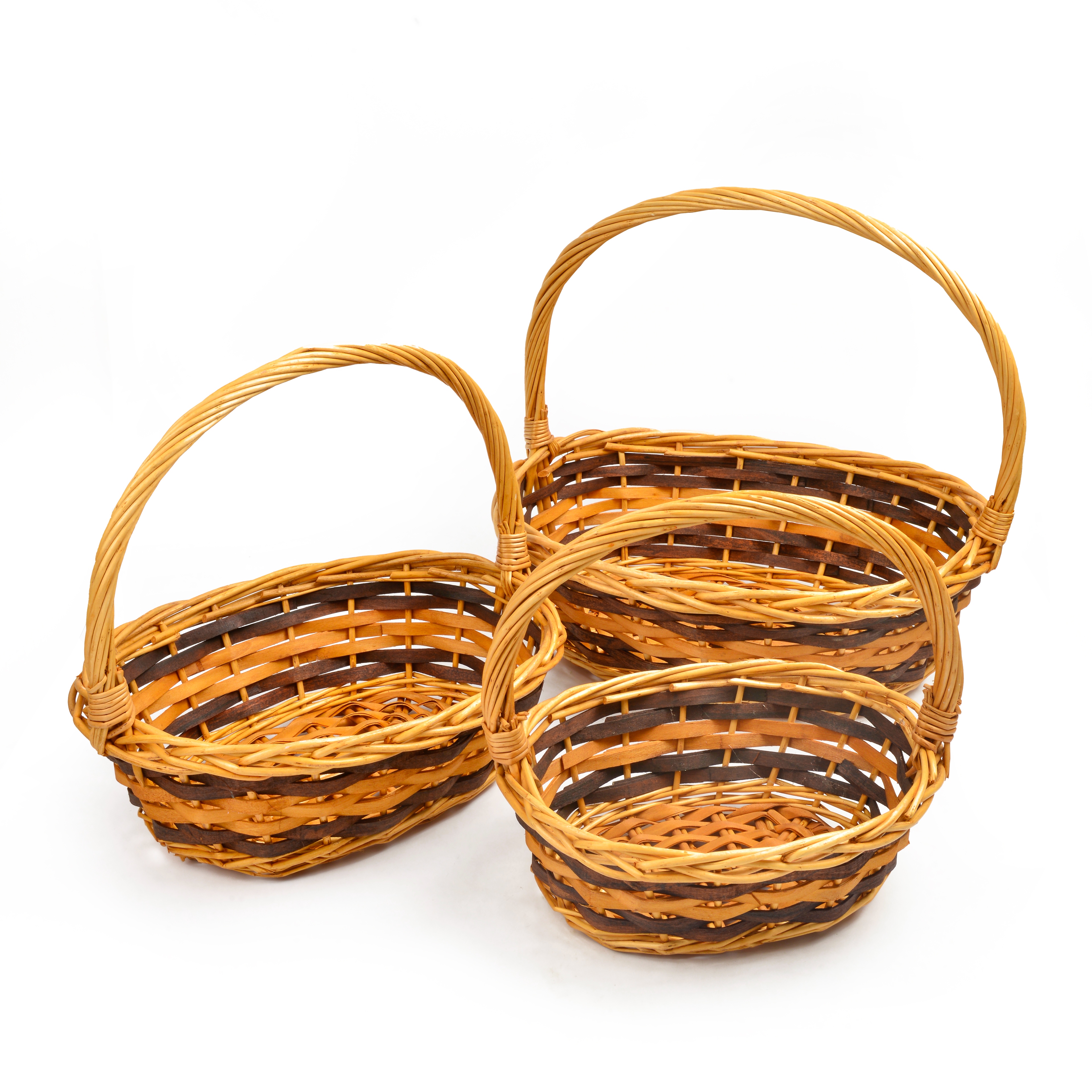Wholesale wicker gift fruit baskets, supermarket gifts, wicker baskets, gift baskets, three-piece sets, hand-held storage baskets
