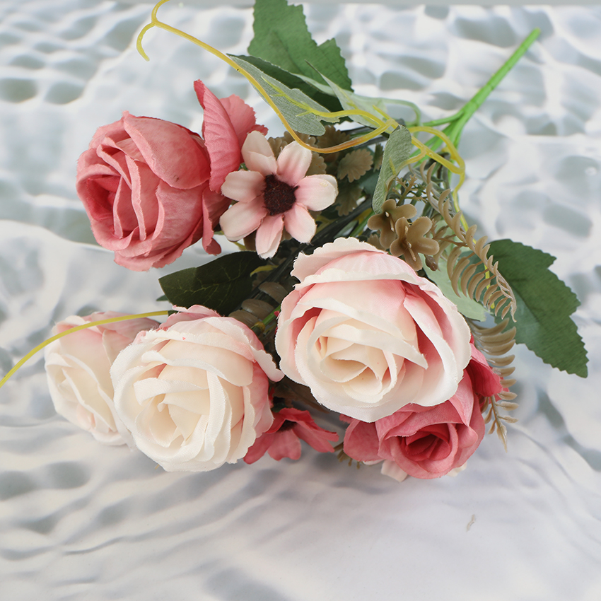 Cheap artificial five-headed rose home ornaments Application Scenario