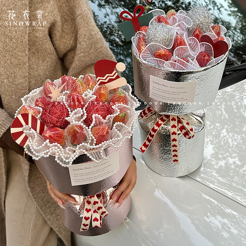 Flower dress, space cotton, aluminum-coated film with cotton, double glossy surface, fresh flower packaging material, bouquet packaging, DIY flower shop materials details Picture