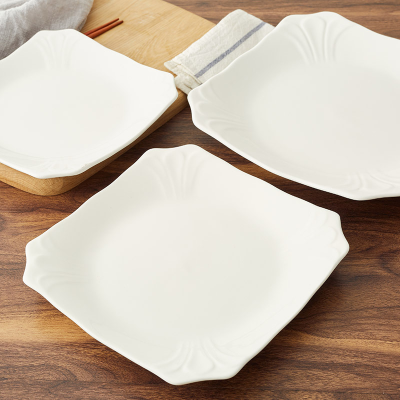 Vajilla de cerámica vajilla plato plato suministros del hotel plato de filete cuadrado magnolia cortando plato de esquina Specification image