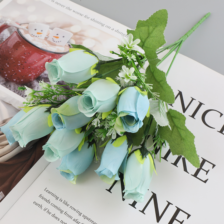 The 2023 new 5-head 10-flower rose is used for wedding supplies decoration