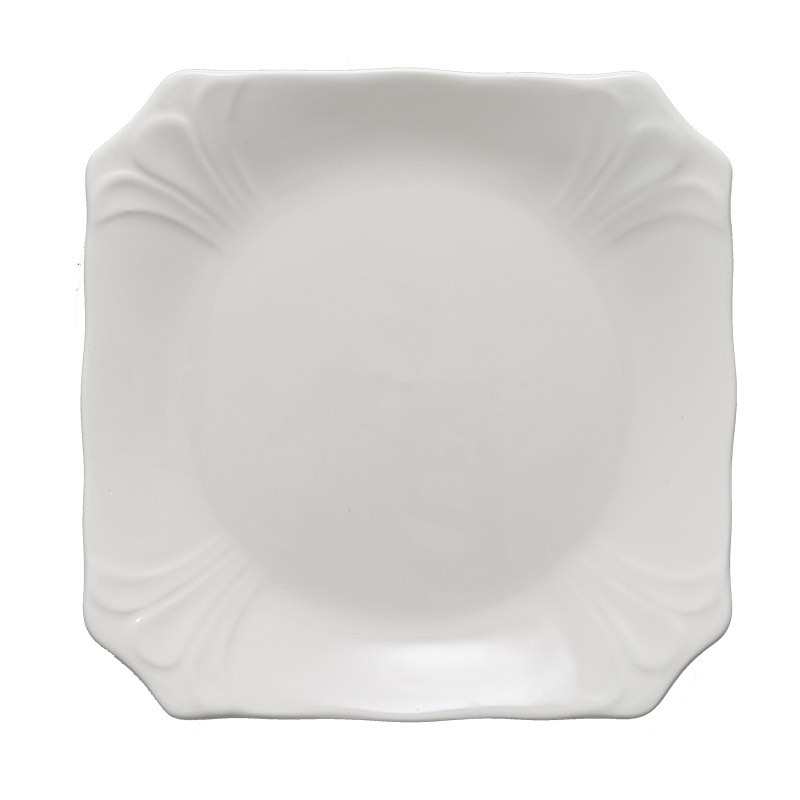 Vajilla de cerámica vajilla plato plato suministros del hotel plato de filete cuadrado magnolia cortando plato de esquina Item Picture