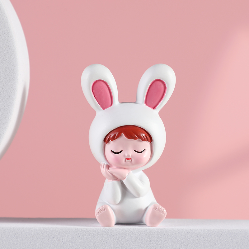 "2023 Year of the Rabbit, come on! Rabbit dolls, home desktop resin ornaments, study, bedroom and living room decorations, Rabbit Year Festival gifts in stock wholesale. Specification image