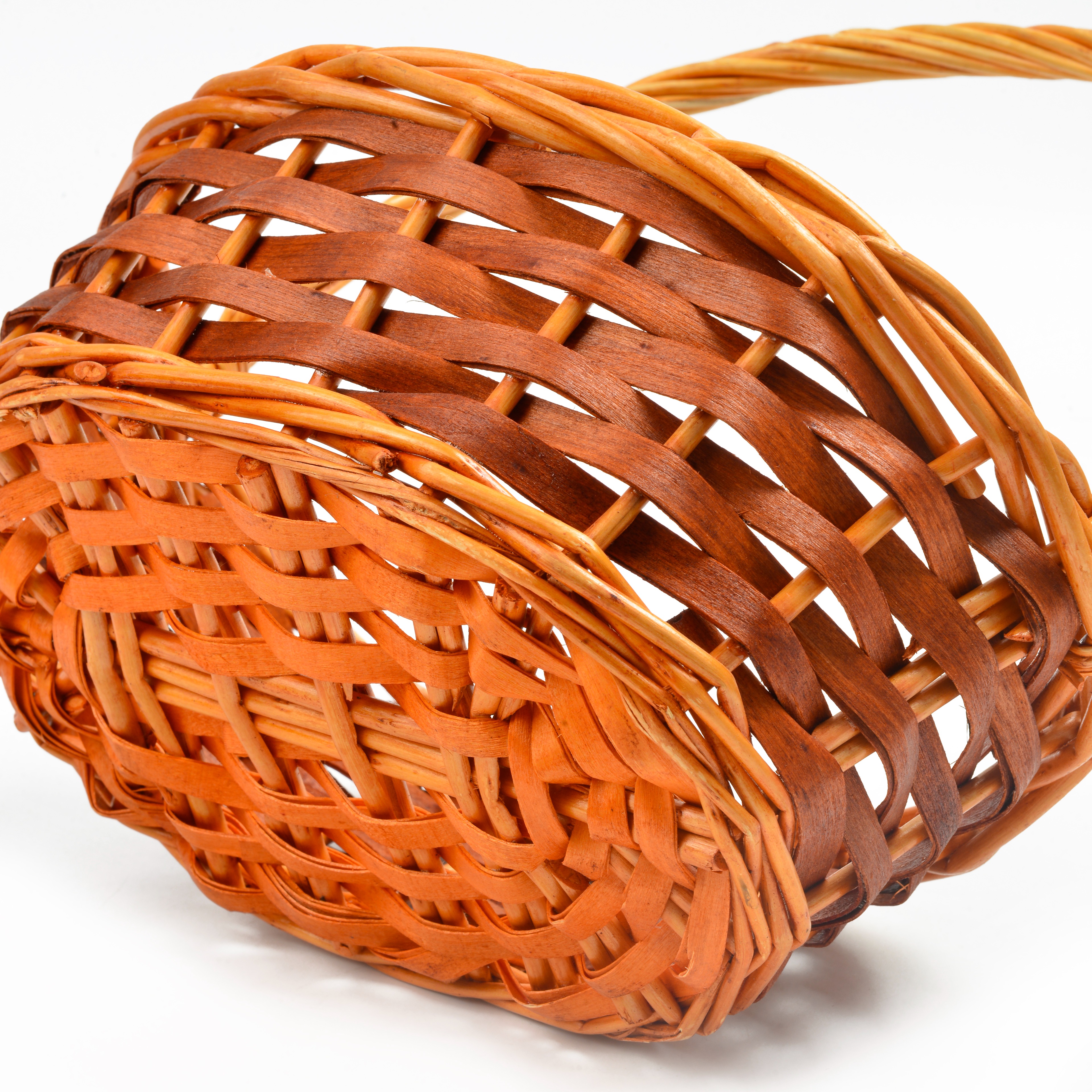 Rattan woven gift fruit basket, supermarket gift, willow woven basket, gift basket three-piece set, hand-held storage basket Item Picture