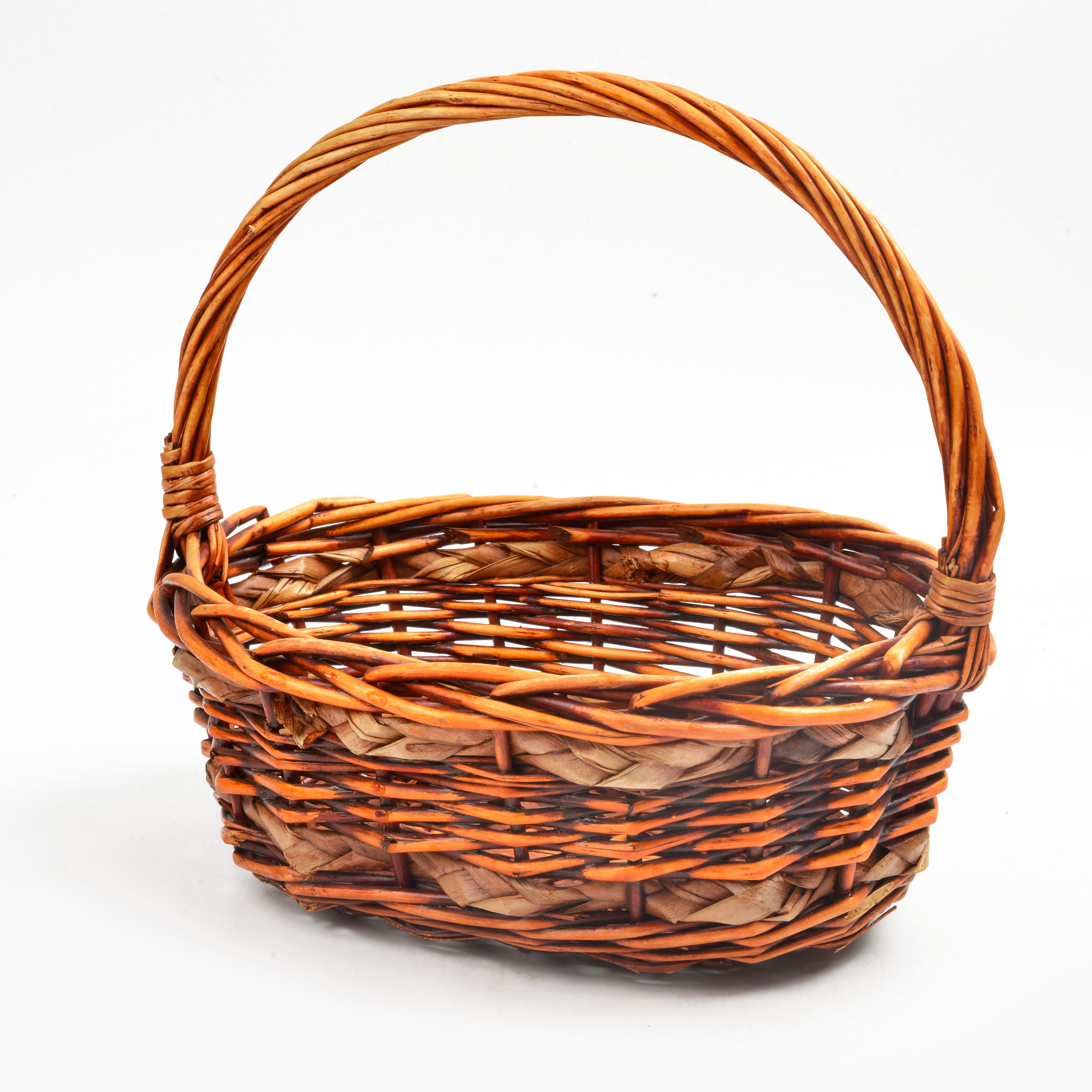 Three-piece set of willow and rattan woven fruit basket, supermarket gift, willow woven basket, gift basket, hand-held basket, three-piece set, storage basket Specification image
