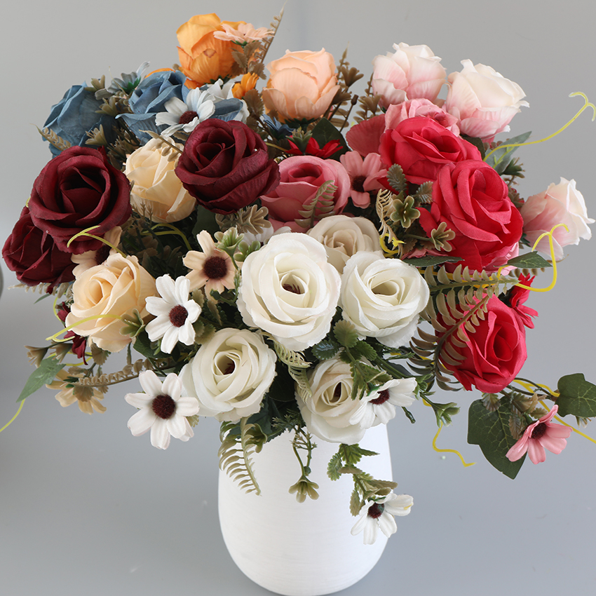 Cheap artificial five-headed rose home ornaments