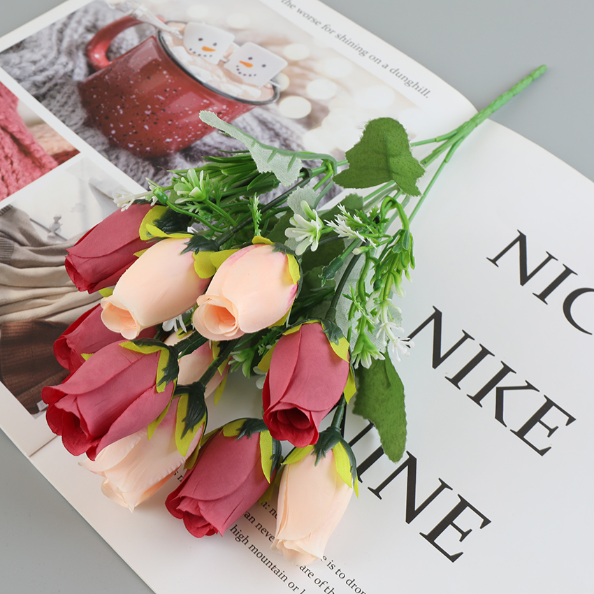 The 2023 new 5-head 10-flower rose is used for wedding supplies decoration Item Picture