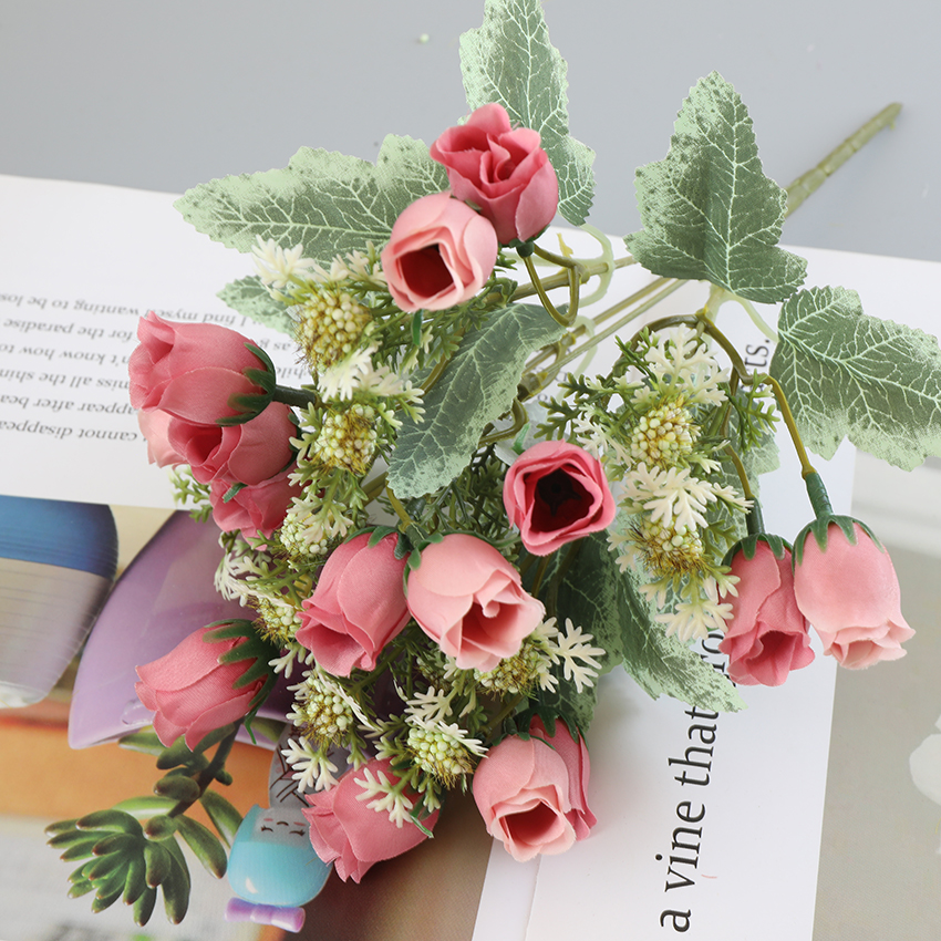 5-head 15-flower Little Rose hotel wedding decoration flowers details Picture