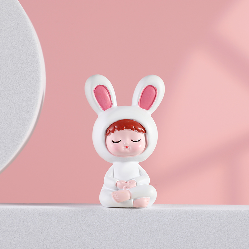 "2023 Year of the Rabbit, come on! Rabbit dolls, home desktop resin ornaments, study, bedroom and living room decorations, Rabbit Year Festival gifts in stock wholesale. Item Picture