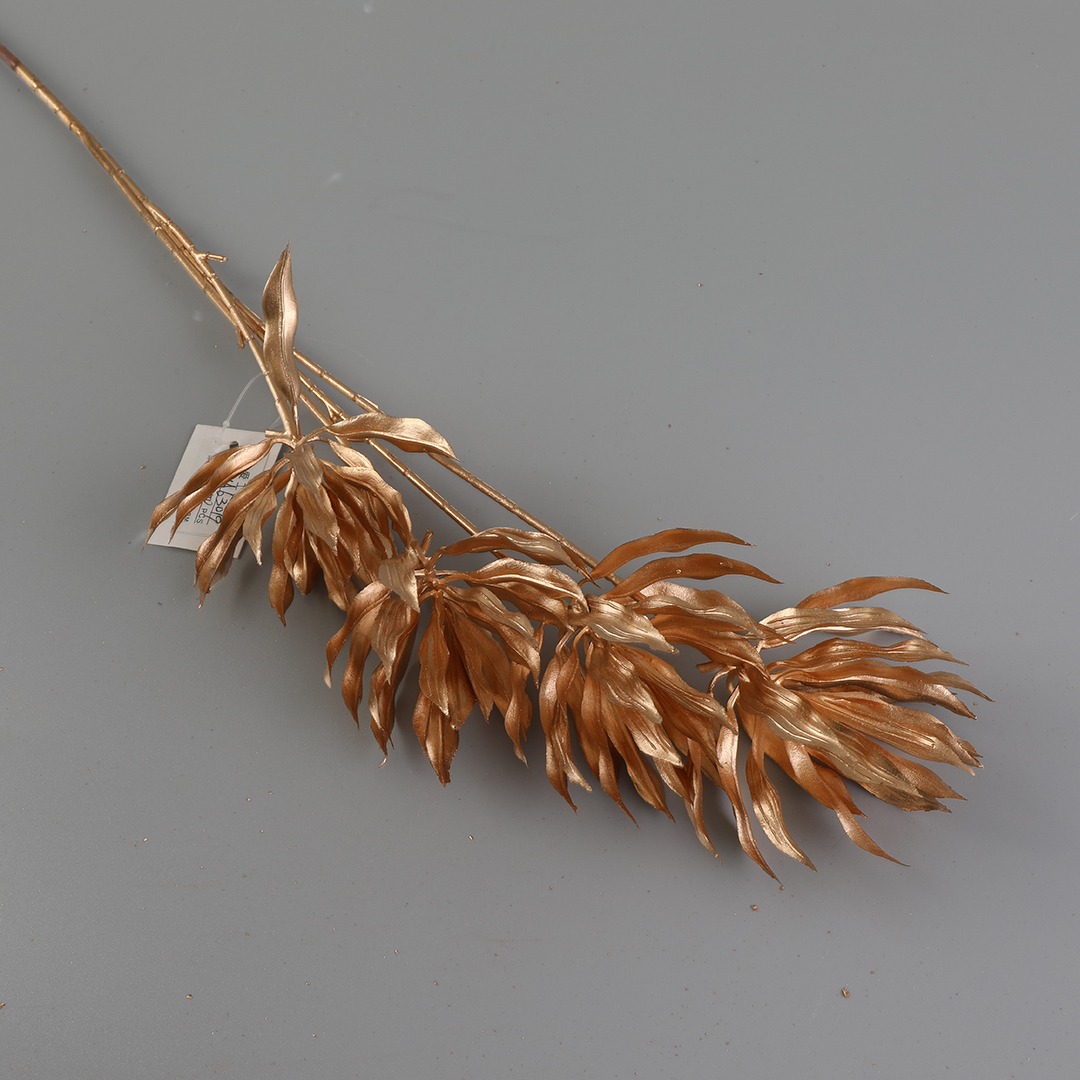 Artificial plant plastic golden leaf Christmas decorative flowers Item Picture