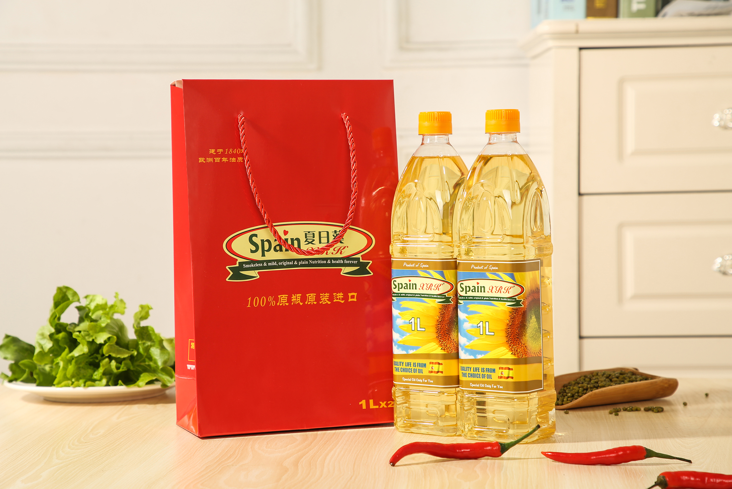 Original bottle, original Spanish imported sunflower oil, 1 liter of mellow and fragrant pressed Specification image