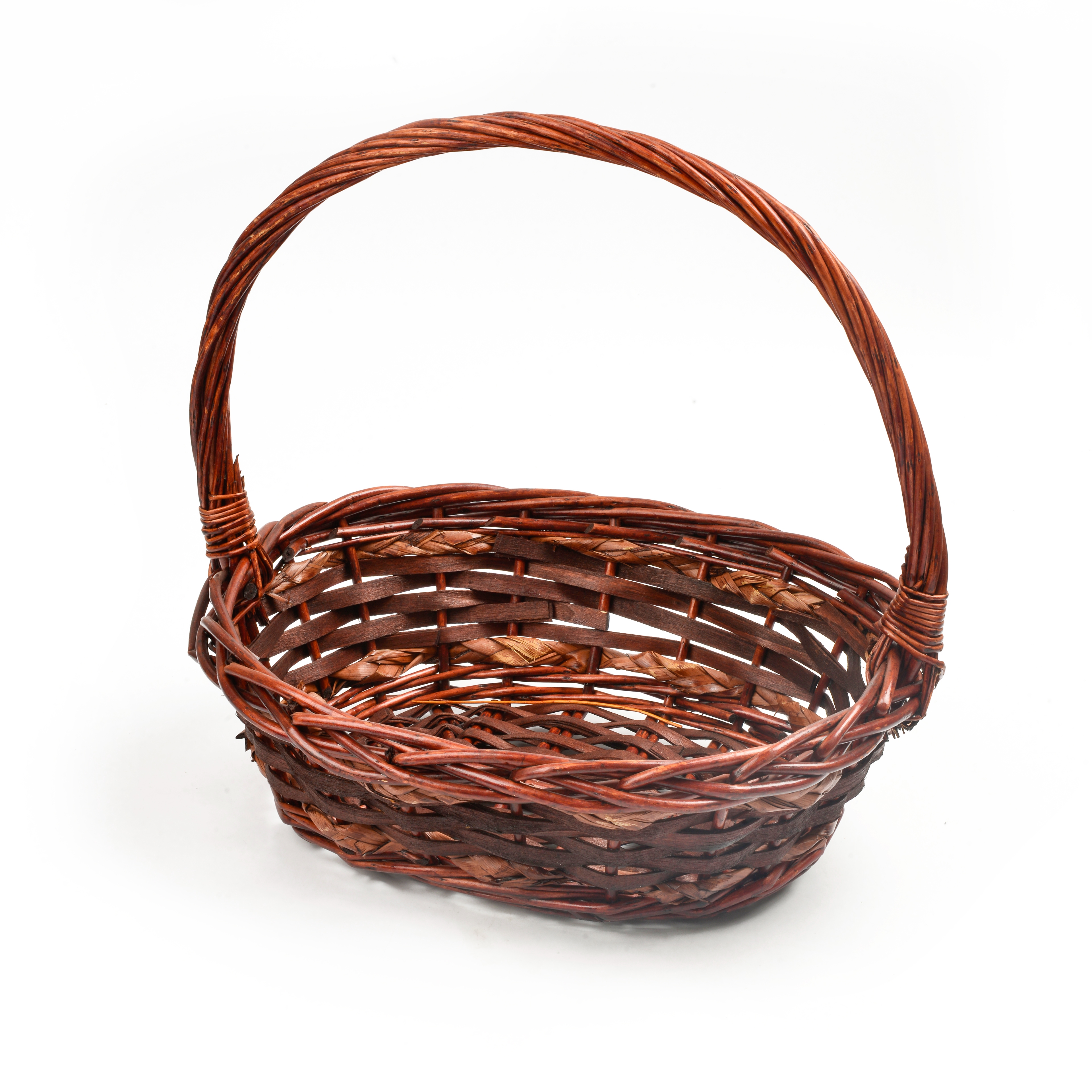 Willow and rattan woven gift fruit basket, supermarket gift, willow woven basket, gift basket, hand-held three-piece set, storage basket Specification image