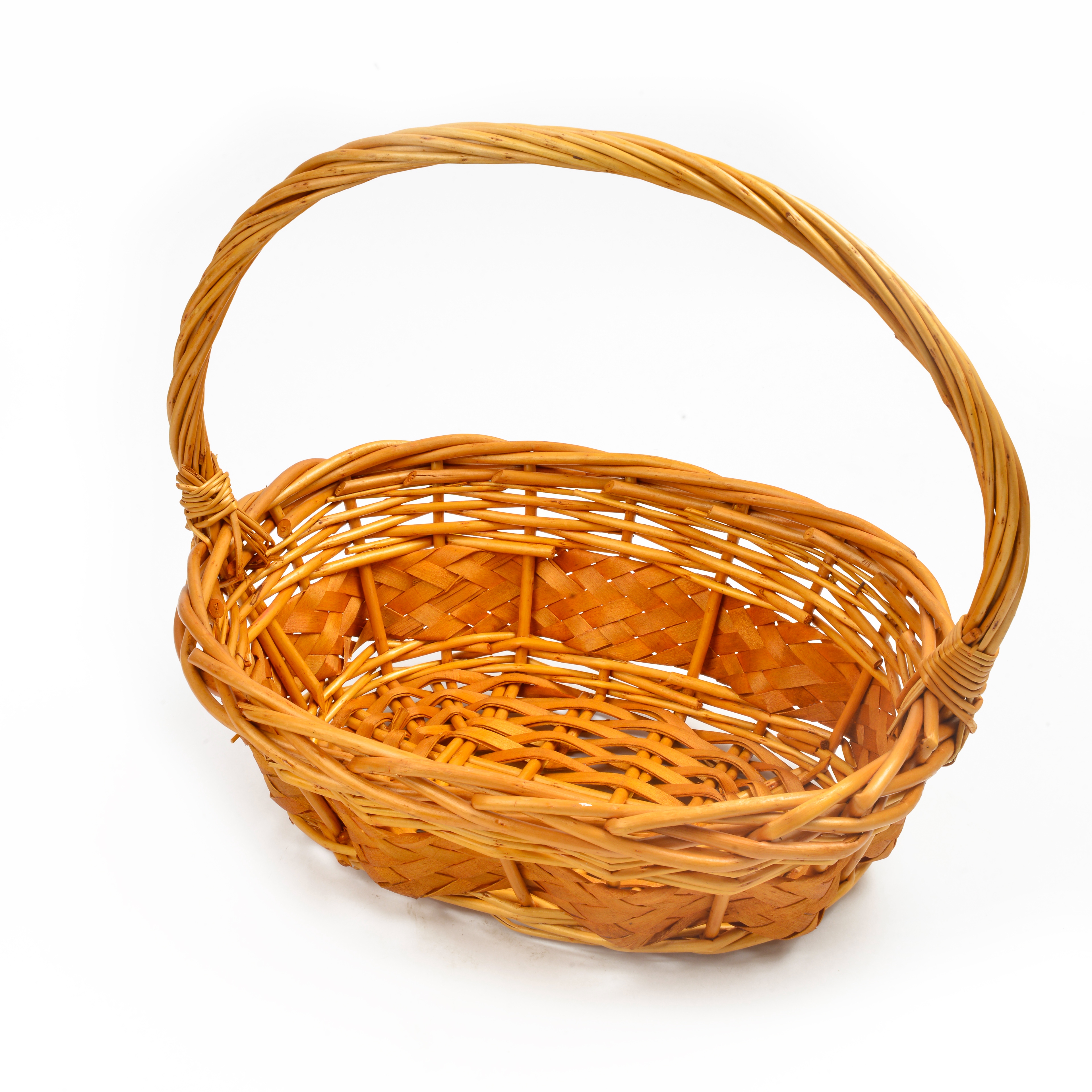 Handmade three-piece flower basket, woven flower basket, fruit basket, storage basket, fruit plate, picnic basket, paper rope three-piece flower basket Specification image