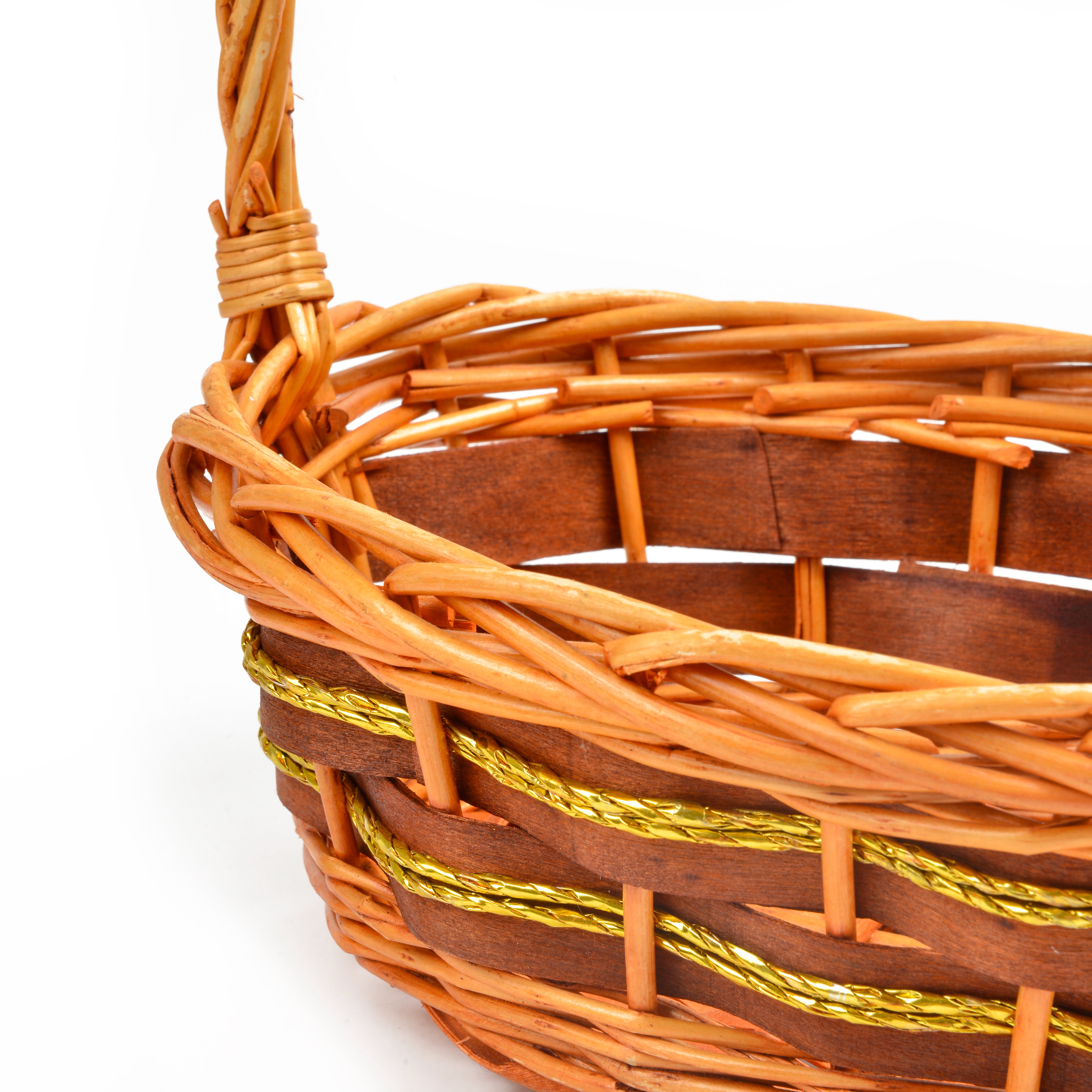 Willow and rattan woven fruit basket, supermarket gift, willow woven basket, gift basket, hand-held basket, three-piece set, storage basket Application Scenario