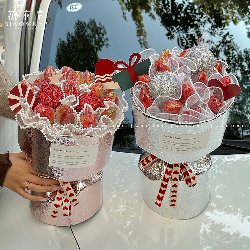 Flower dress, space cotton, aluminum-coated film with cotton, double glossy surface, fresh flower packaging material, bouquet packaging, DIY flower shop materials Item Picture