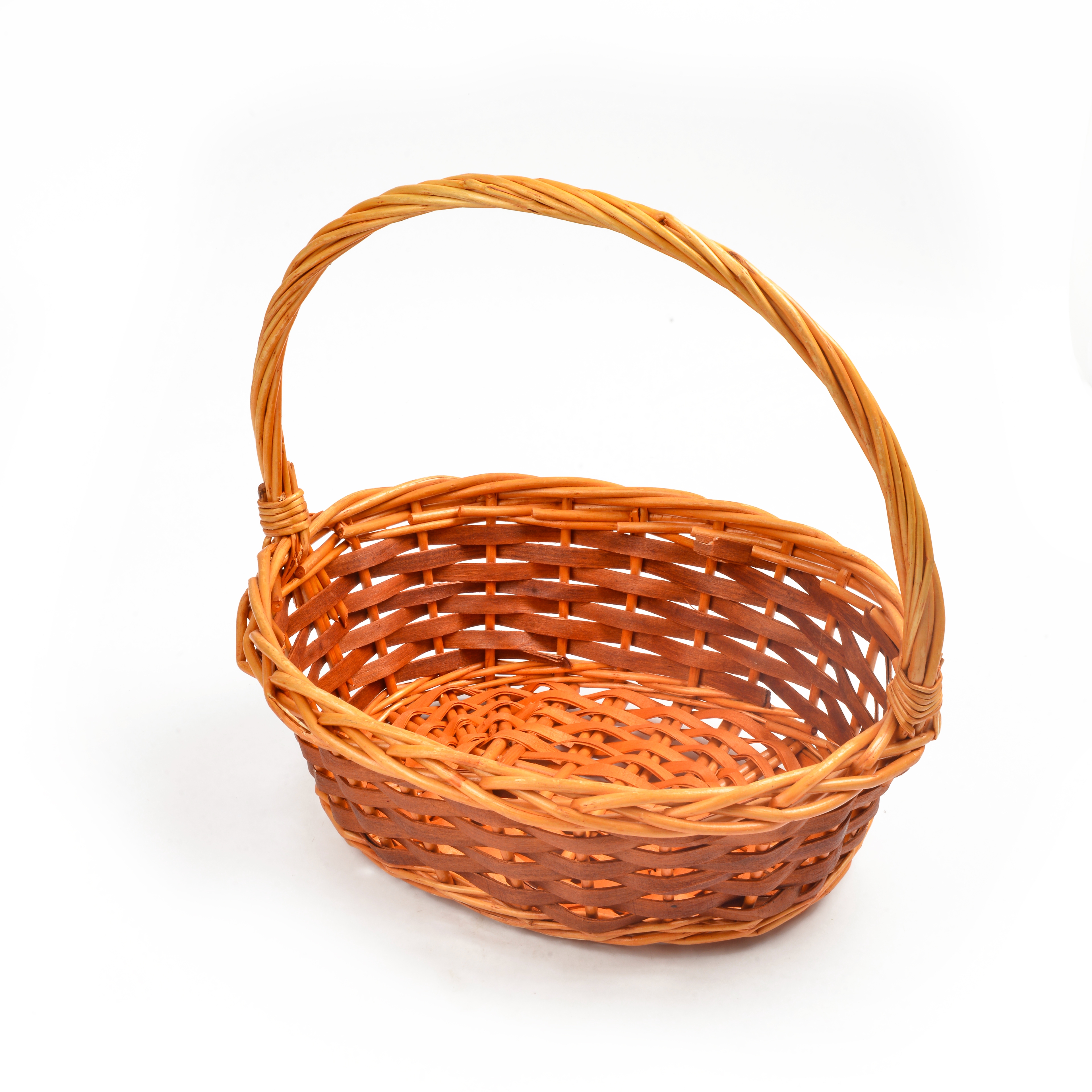 Rattan woven gift fruit basket, supermarket gift, willow woven basket, gift basket three-piece set, hand-held storage basket Specification image