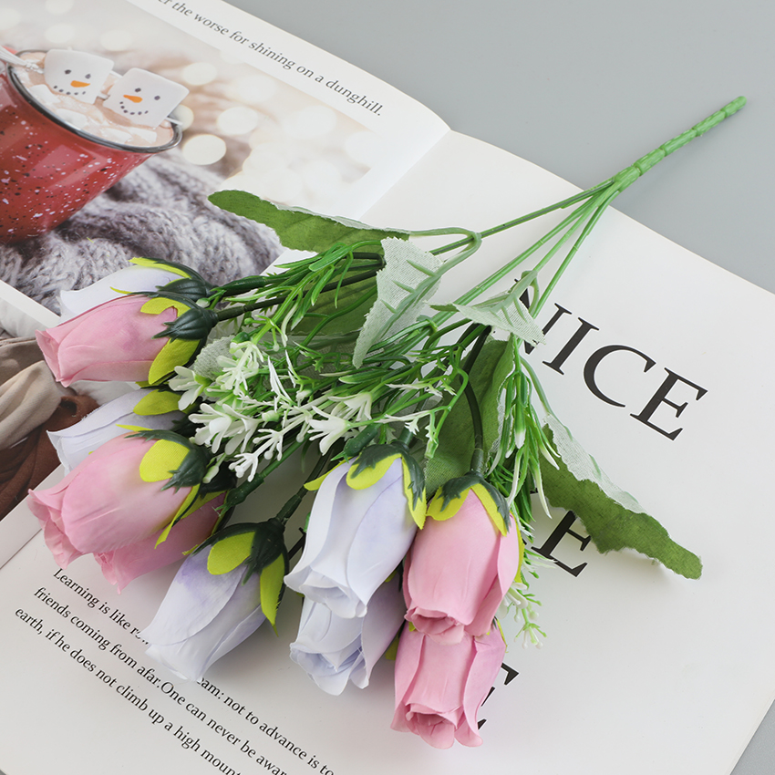 The 2023 new 5-head 10-flower rose is used for wedding supplies decoration Specification image