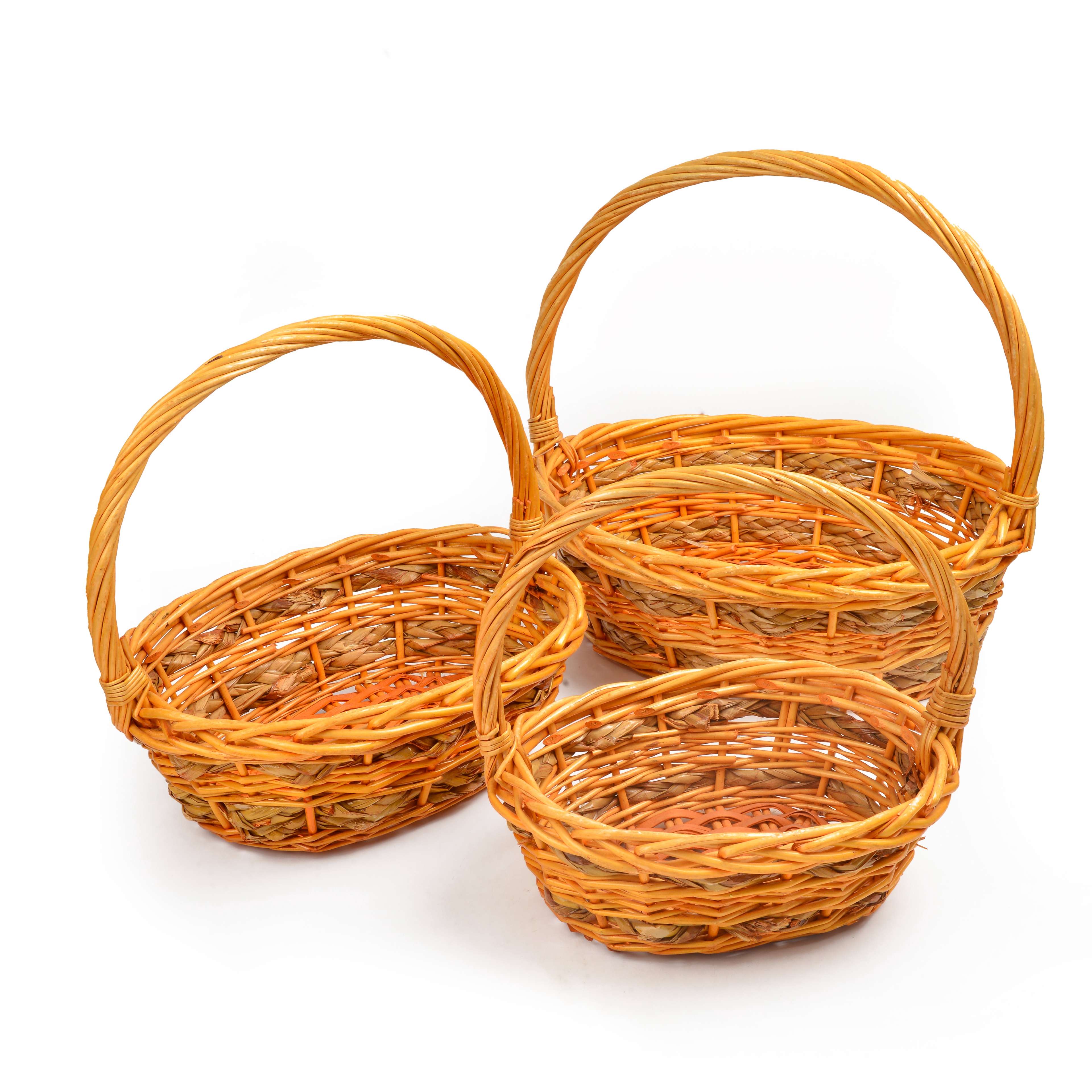 Wholesale rattan woven gift fruit baskets, supermarket gifts, plastic willow woven baskets, dance small baskets, oversized hand-carry storage