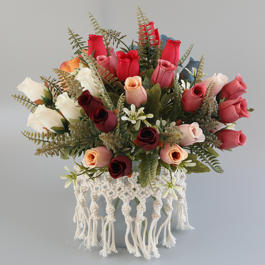 Silk flowers, rose artificial flowers, home dining table decoration