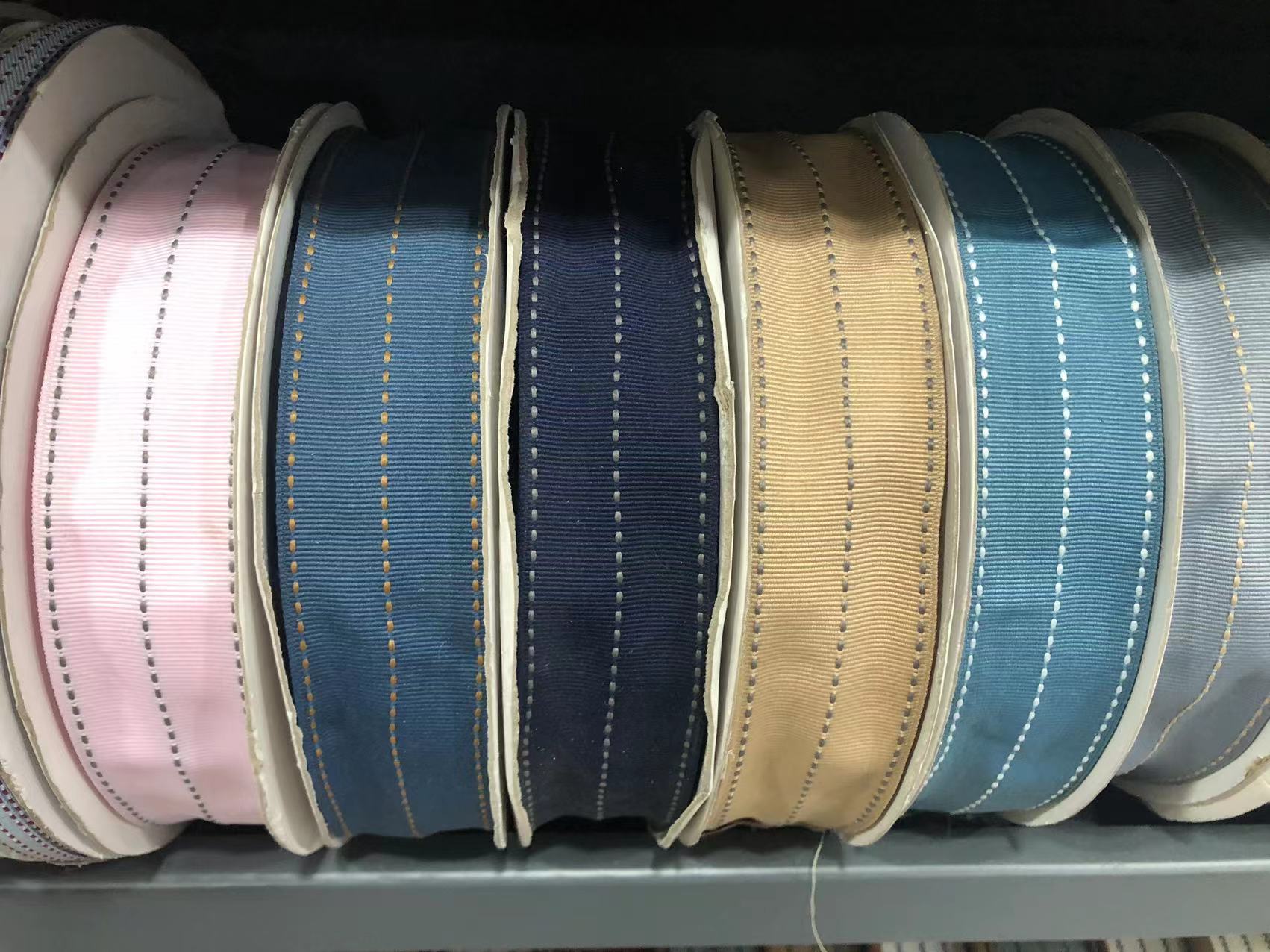 Korean webbing three-row dotted ribbed ribbon, DIY hair accessory, sun hat, clothing accessory, white jumper ribbon 50Y details Picture