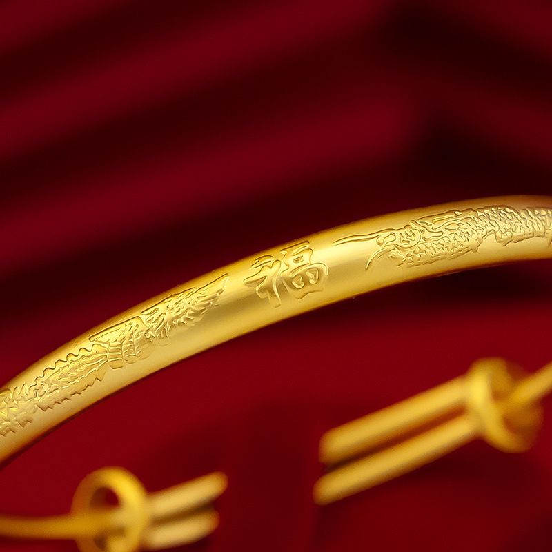 Pure copper electroplated premium women's wedding dragon and phoenix bracelet, Vietnamese sand gold exquisite craftsmanship dragon and phoenix car lace bracelet supply, women's factory direct sales, novel jewelry Application Scenario