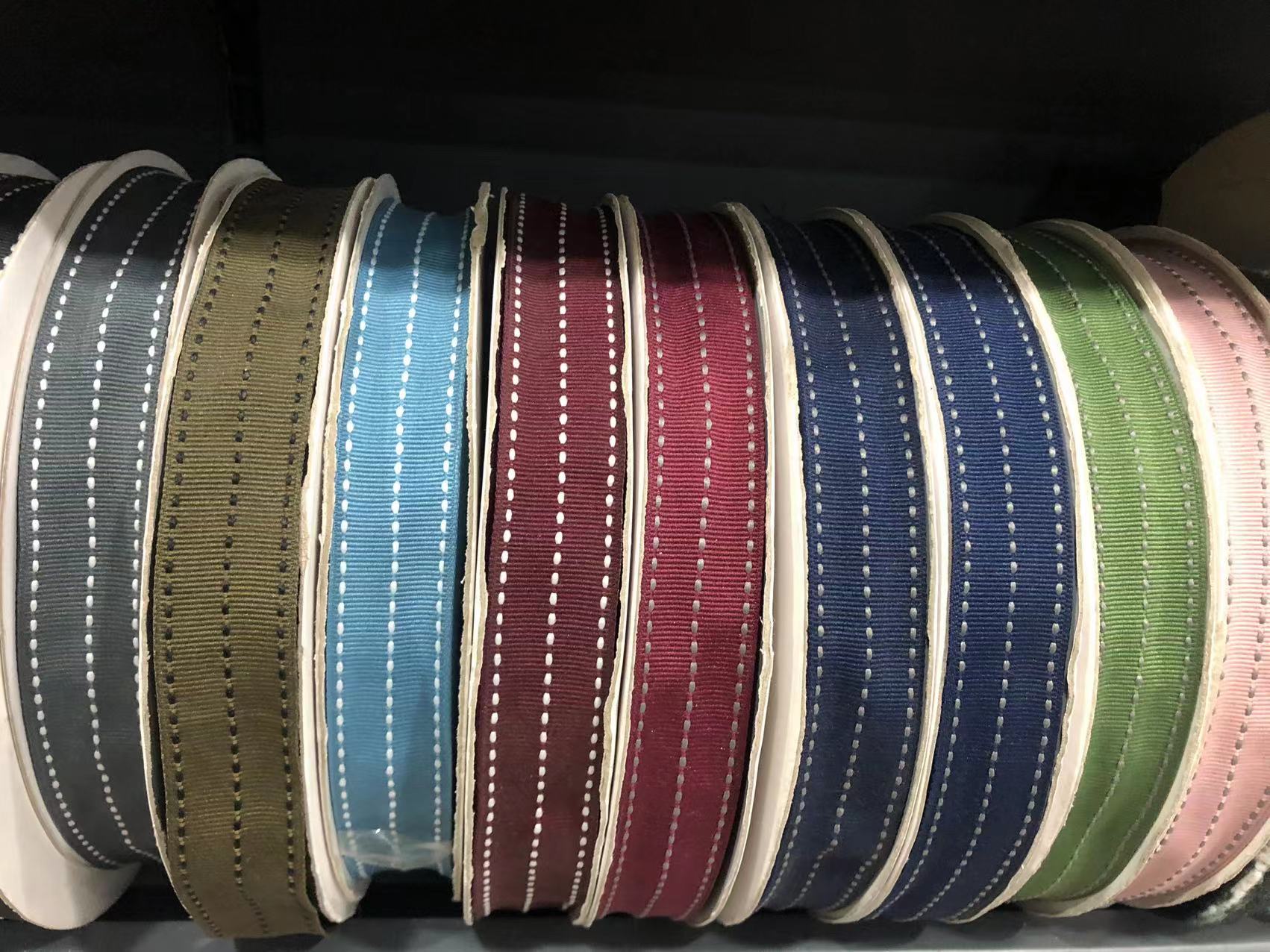 Korean webbing three-row dotted ribbed ribbon, DIY hair accessory, sun hat, clothing accessory, white jumper ribbon 50Y Item Picture