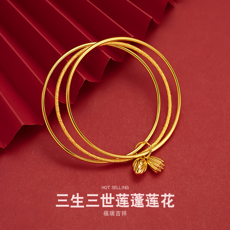 The three-ring bracelet of the same style as Douyin and Xiaohongshu is sweet and cute. The lotus pod flower bracelet of "Three Lives and Three Worlds" is a novel accessory sold directly by the Jinnu factory in Nansha, Vietnam