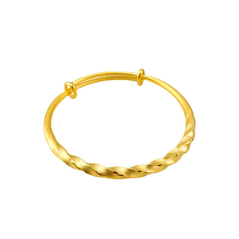 Pure copper plated with 18k gold twisted pattern bracelet, Yue Nan Nan Gold Bride wedding twisted twist sliding bracelet, wholesale factory direct sales, novel jewelry Item Picture