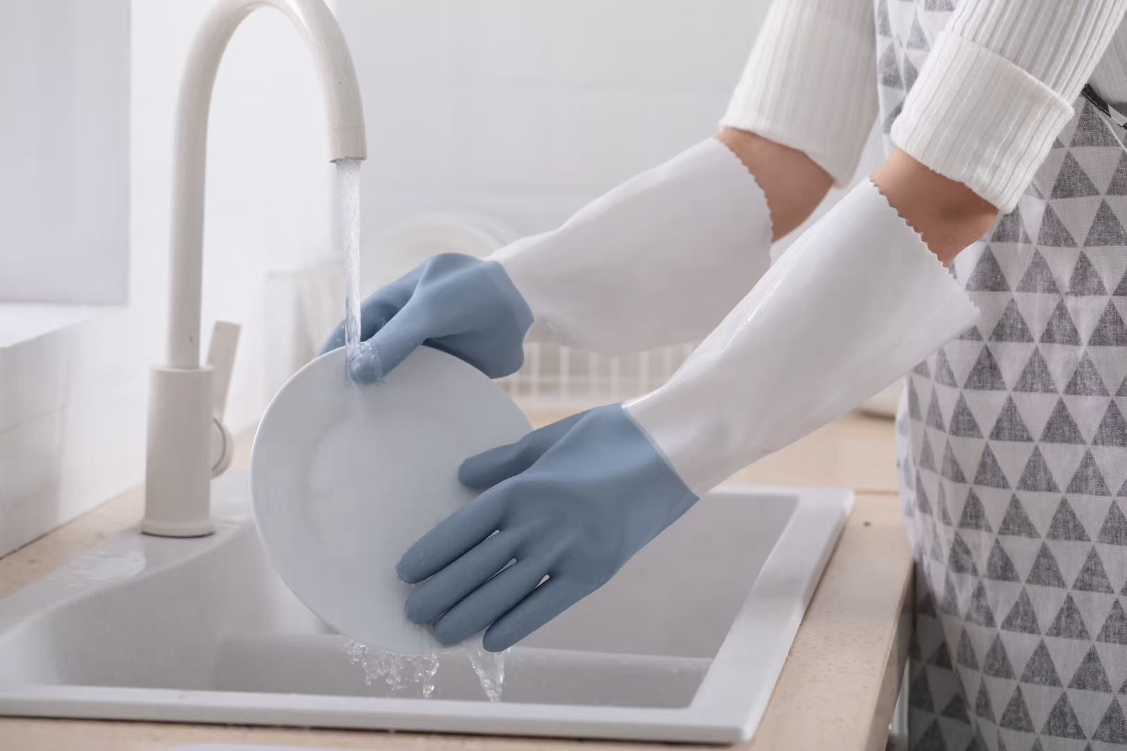 【手掌加厚】家务洗碗手套女男防水耐用夏季厨房洗衣服清洁手套详情图3