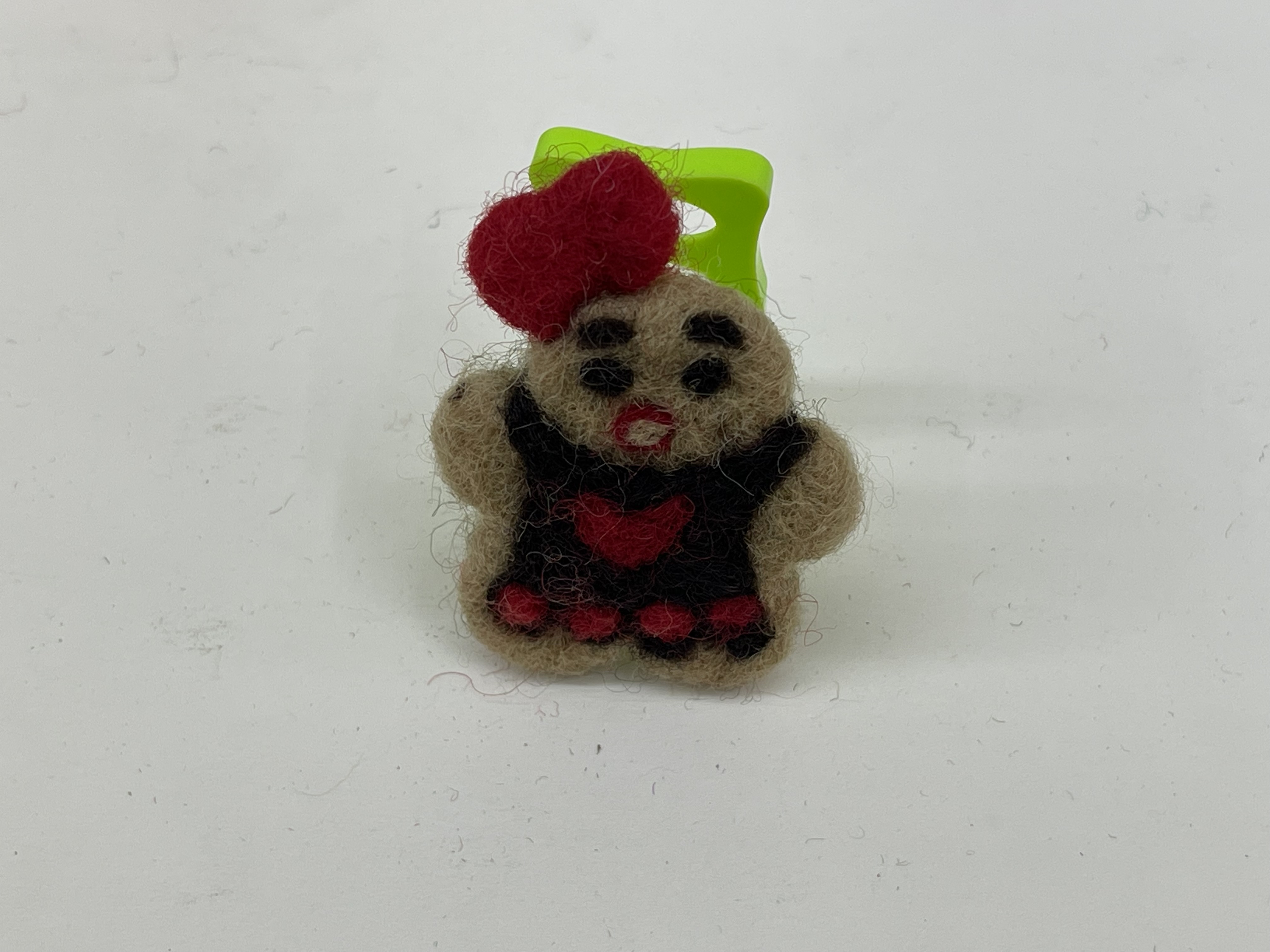 纯羊毛纯手工羊毛圣诞姜饼人红帽可爱 卡通 立体