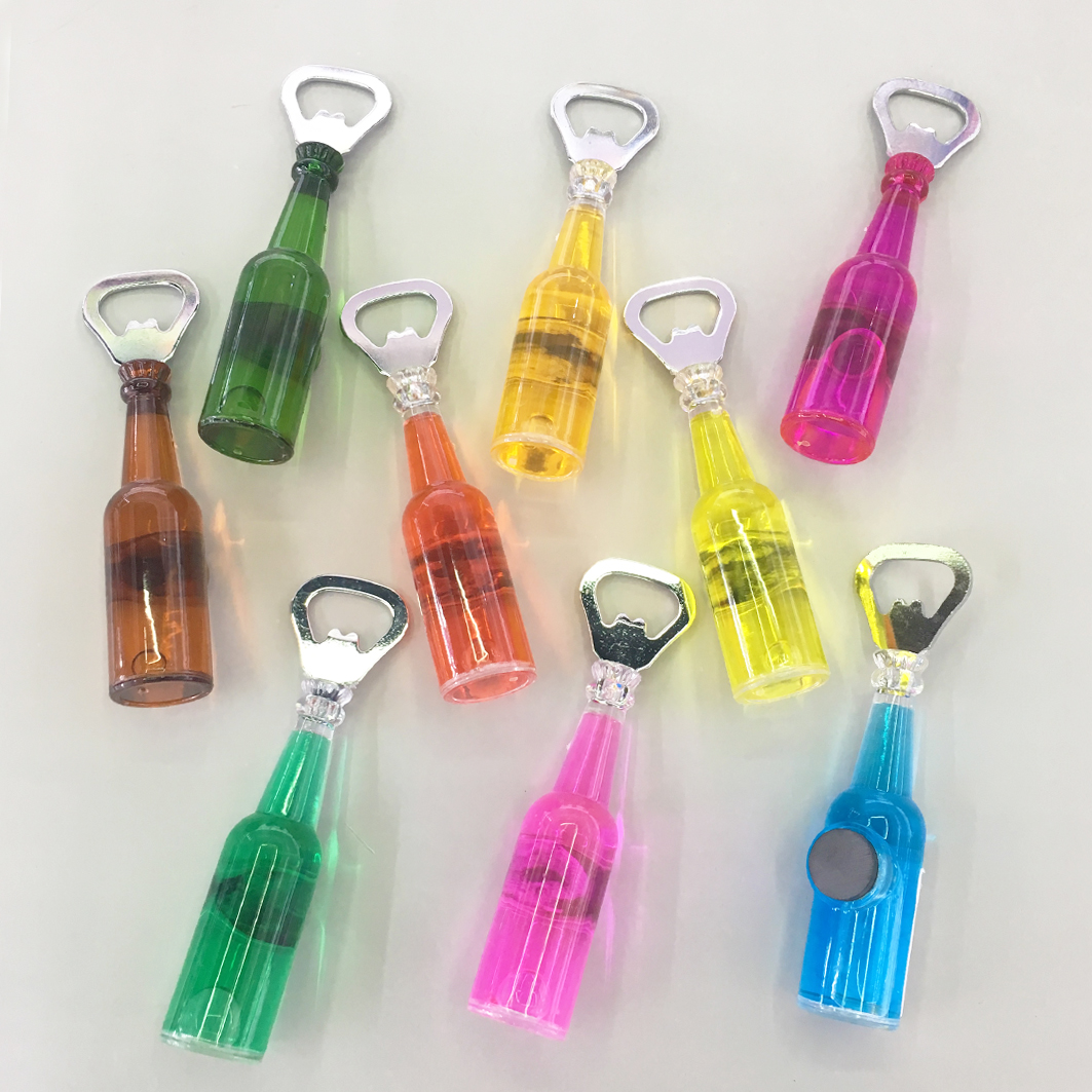 供应啤酒瓶形彩色开瓶器冰箱贴 哲辉工艺02